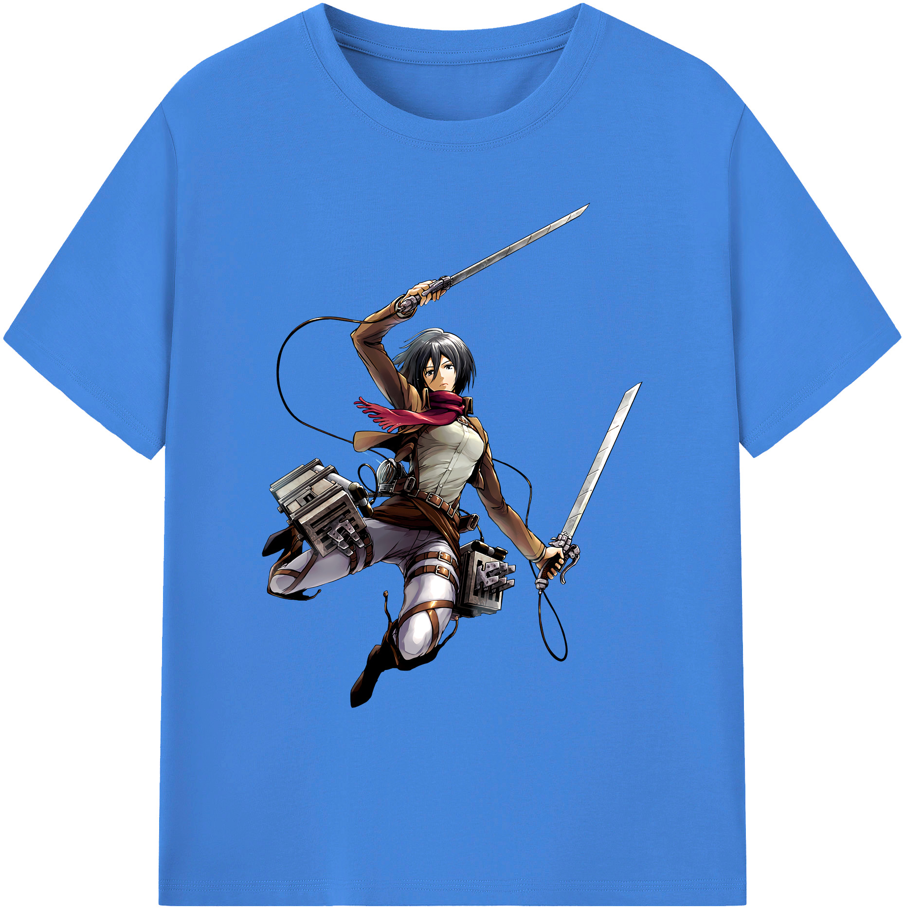 （画像用） 進撃の巨人 ミカサ·アッカーマン Attack on Titan Mikasa Ackerman 綿100％ メンズ半袖Tシャツ｜肌触りやわらか＆通気性