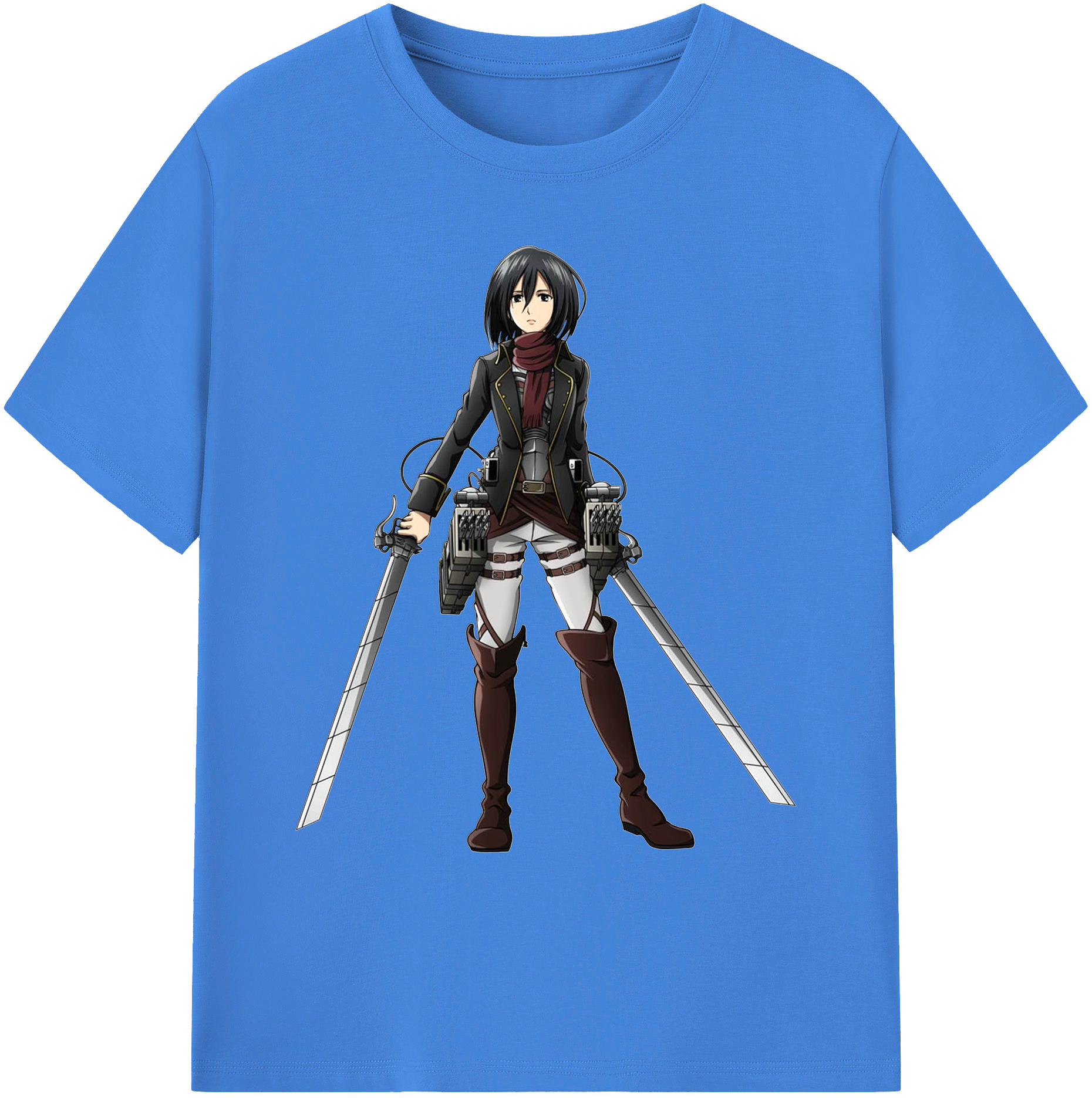 （画像用） 進撃の巨人 ミカサ·アッカーマン Attack on Titan Mikasa Ackerman 綿100％ メンズ半袖Tシャツ｜肌触りやわらか＆通気性