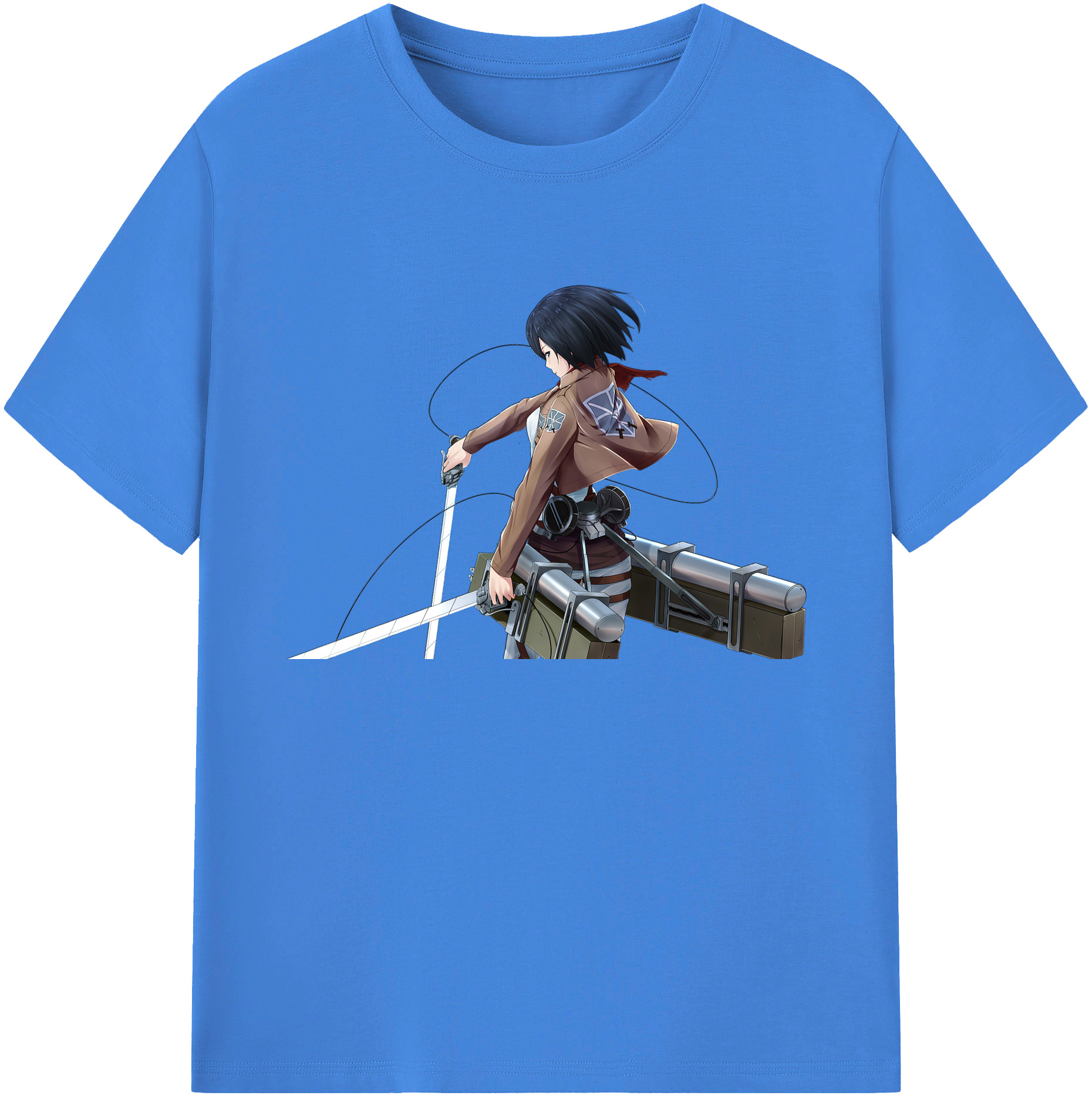 （画像用） 進撃の巨人 ミカサ·アッカーマン Attack on Titan Mikasa Ackerman 綿100％ メンズ半袖Tシャツ｜肌触りやわらか＆通気性