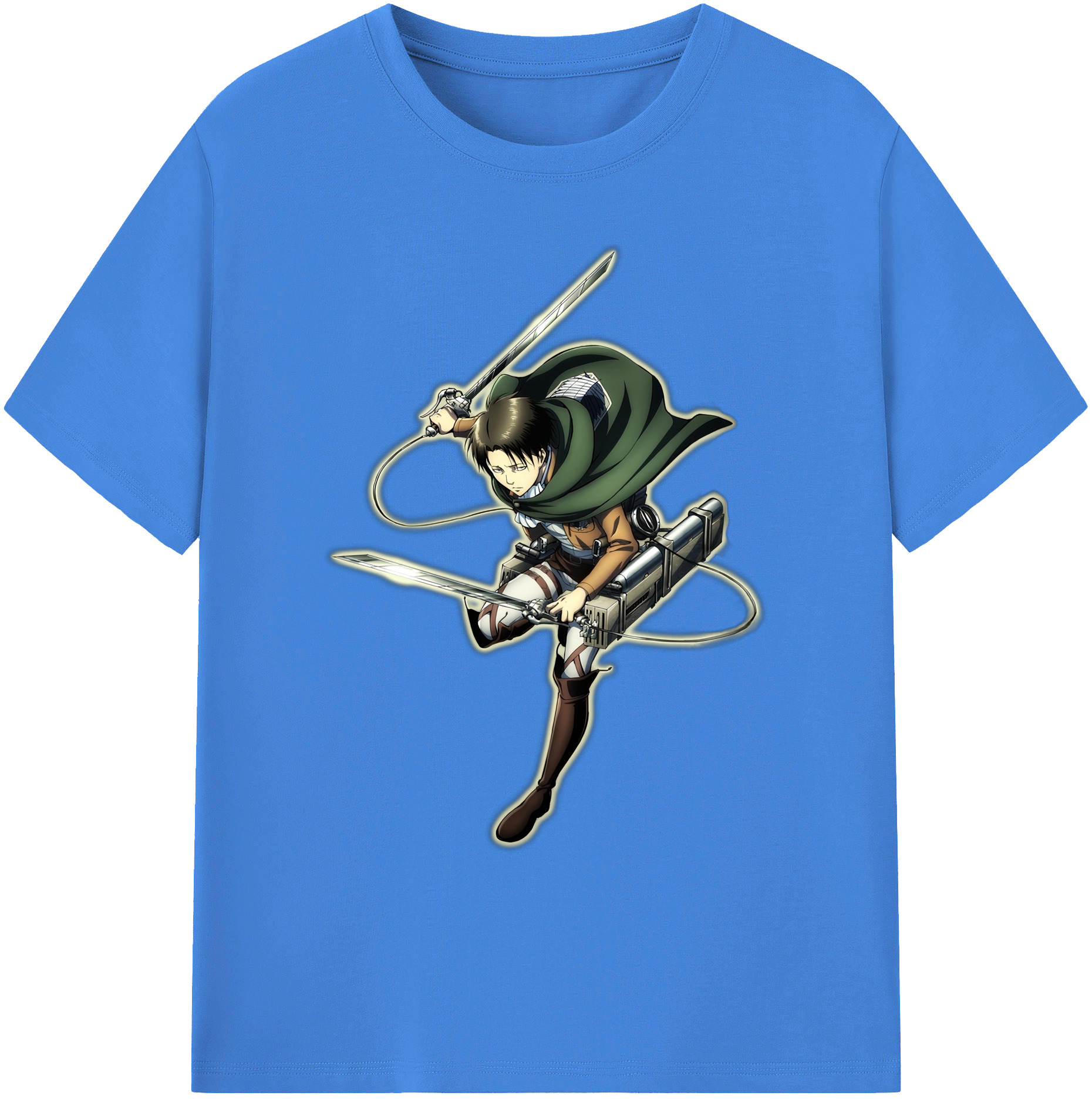 （画像用） 進撃の巨人 リヴァイ·アッカーマン Attack on Titan Levi Ackerman 綿100％ メンズ半袖Tシャツ｜肌触りやわらか＆通気性