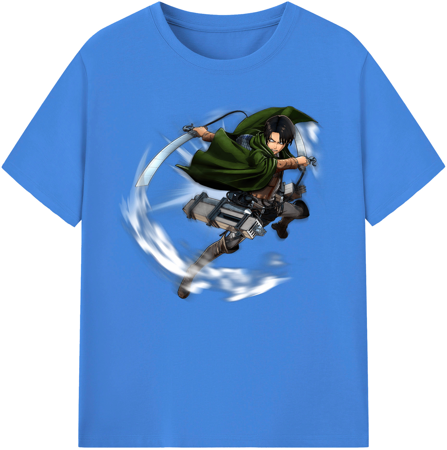 （画像用） 進撃の巨人 リヴァイ·アッカーマン Attack on Titan Levi Ackerman 綿100％ メンズ半袖Tシャツ｜肌触りやわらか＆通気性