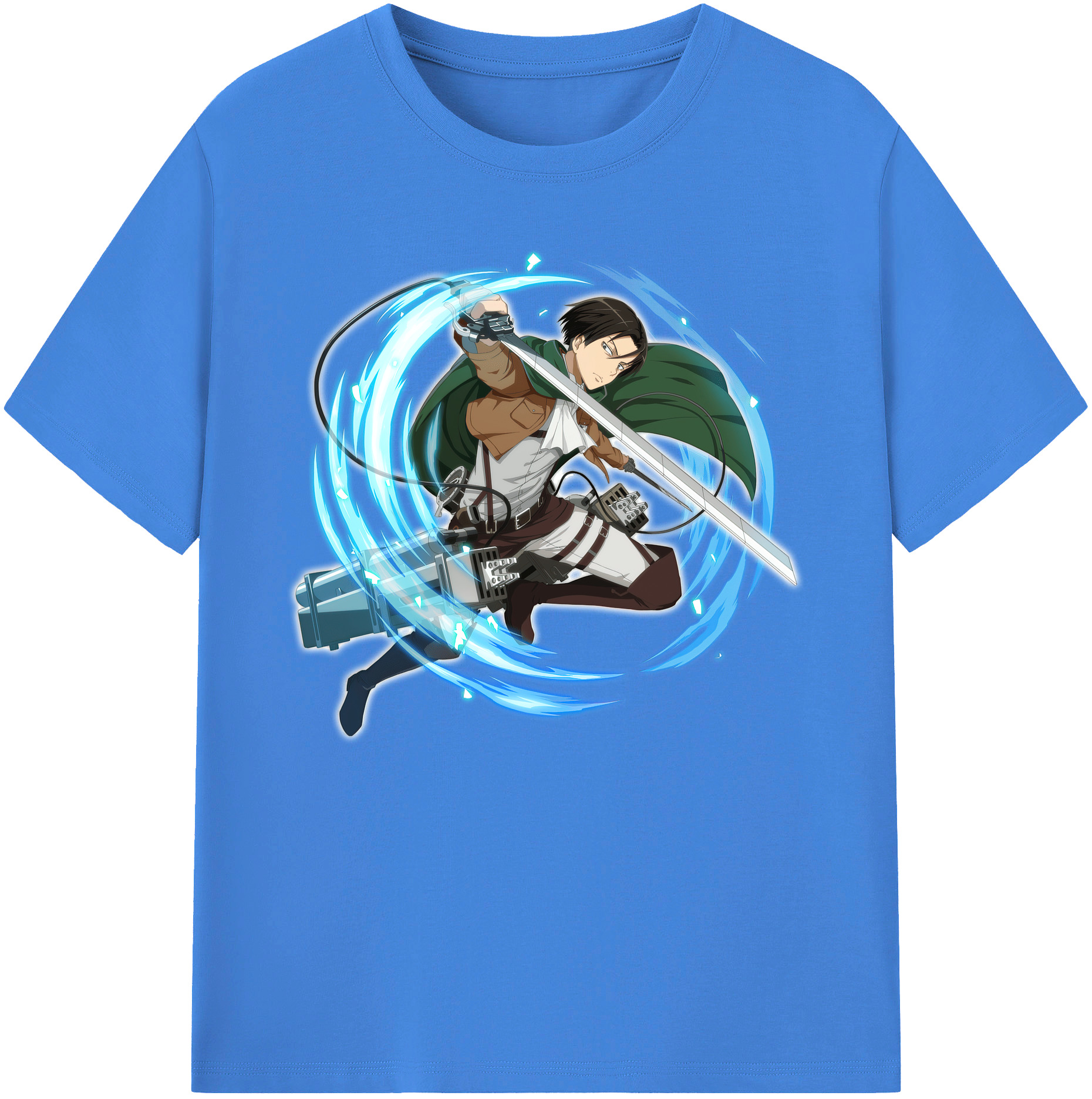 （画像用） 進撃の巨人 リヴァイ·アッカーマン Attack on Titan Levi Ackerman 綿100％ メンズ半袖Tシャツ｜肌触りやわらか＆通気性
