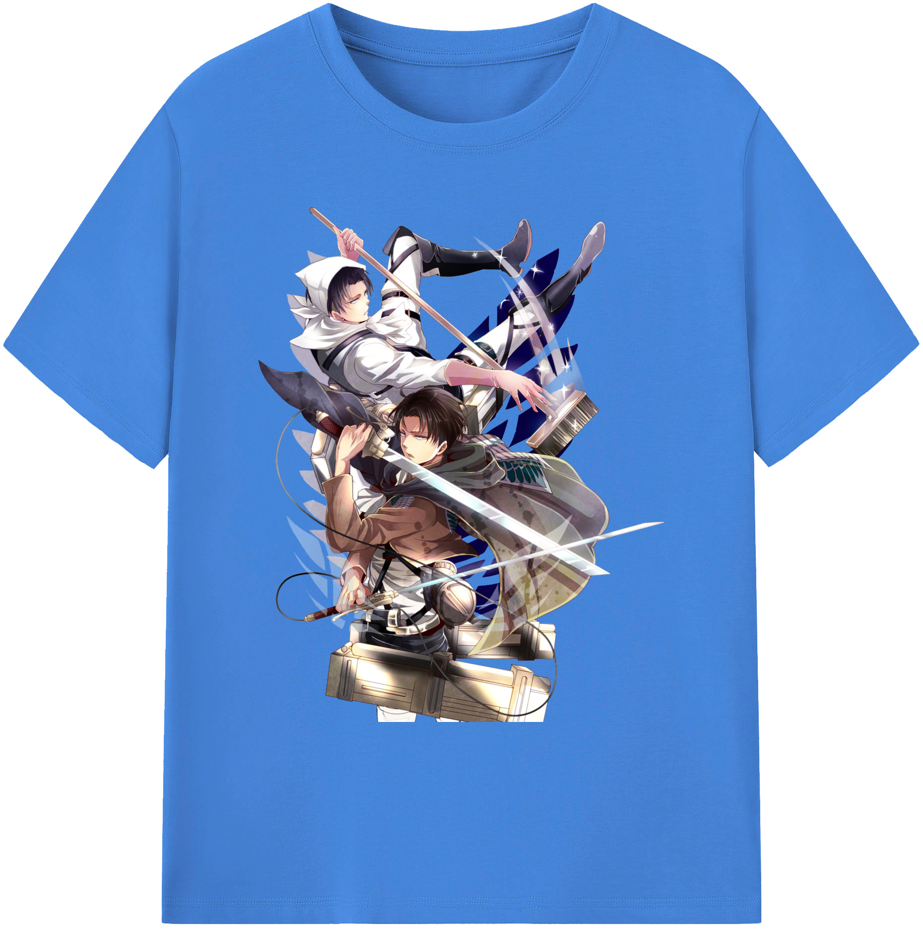 （画像用） 進撃の巨人 リヴァイ·アッカーマン Attack on Titan Levi Ackerman 綿100％ メンズ半袖Tシャツ｜肌触りやわらか＆通気性