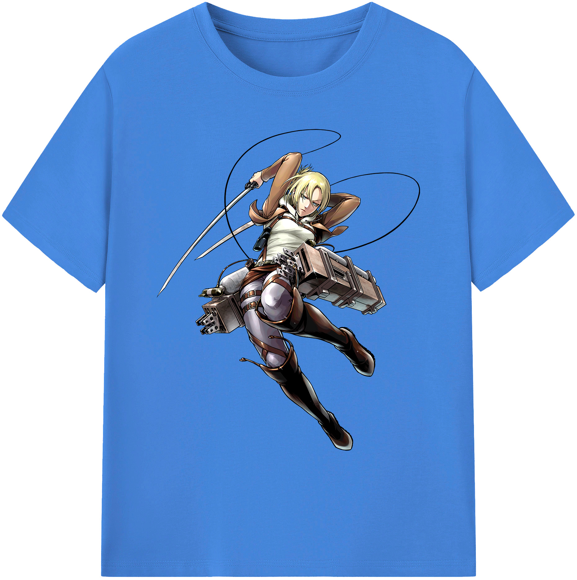 （画像用） 進撃の巨人 アニ・レオンハート Attack on Titan Annie Leonhart 綿100％ メンズ半袖Tシャツ｜肌触りやわらか＆通気性