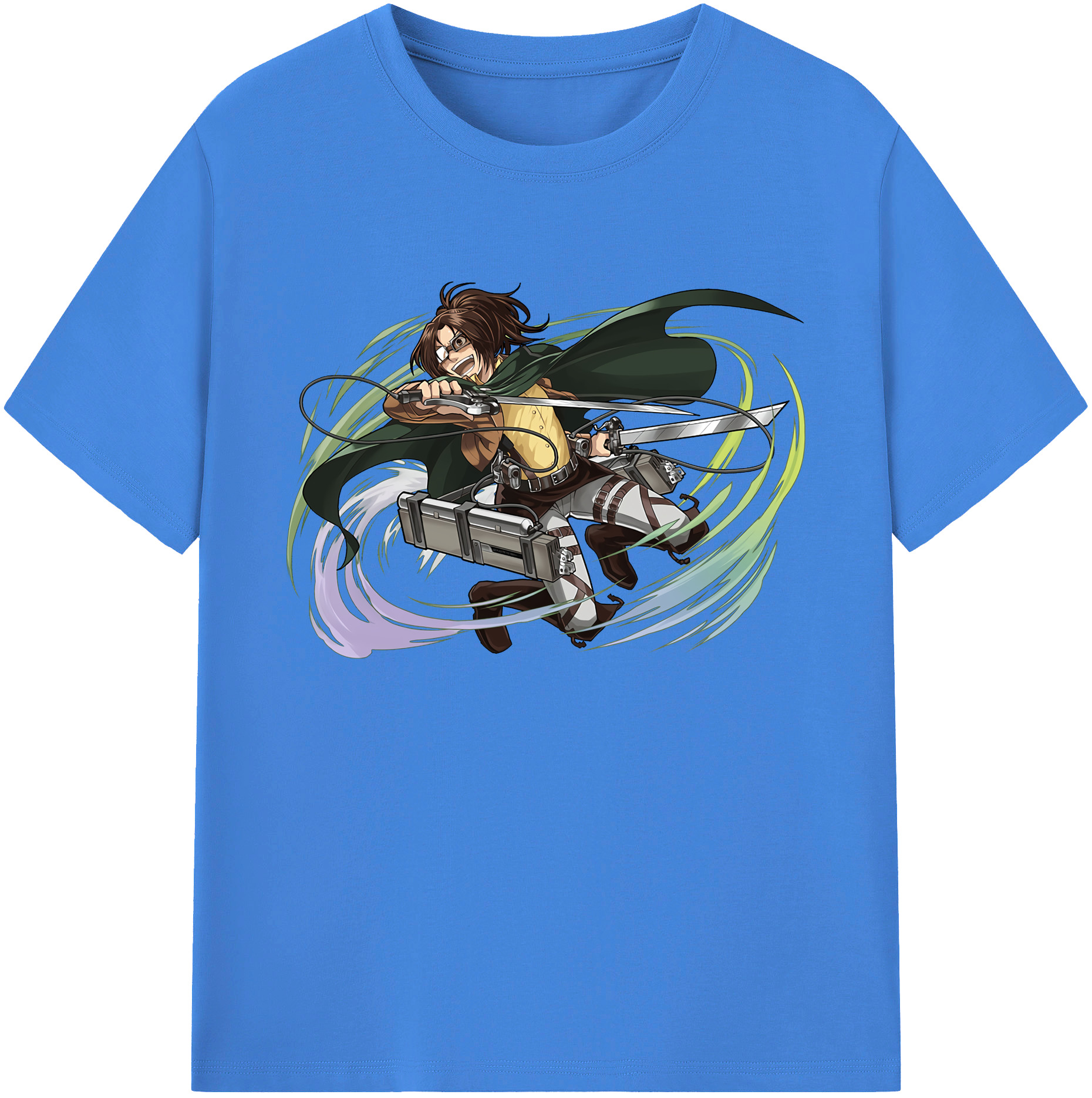 （画像用） 進撃の巨人 ハンジ·ゾエ Attack on Titan Hanji Zoe 綿100％ メンズ半袖Tシャツ｜肌触りやわらか＆通気性