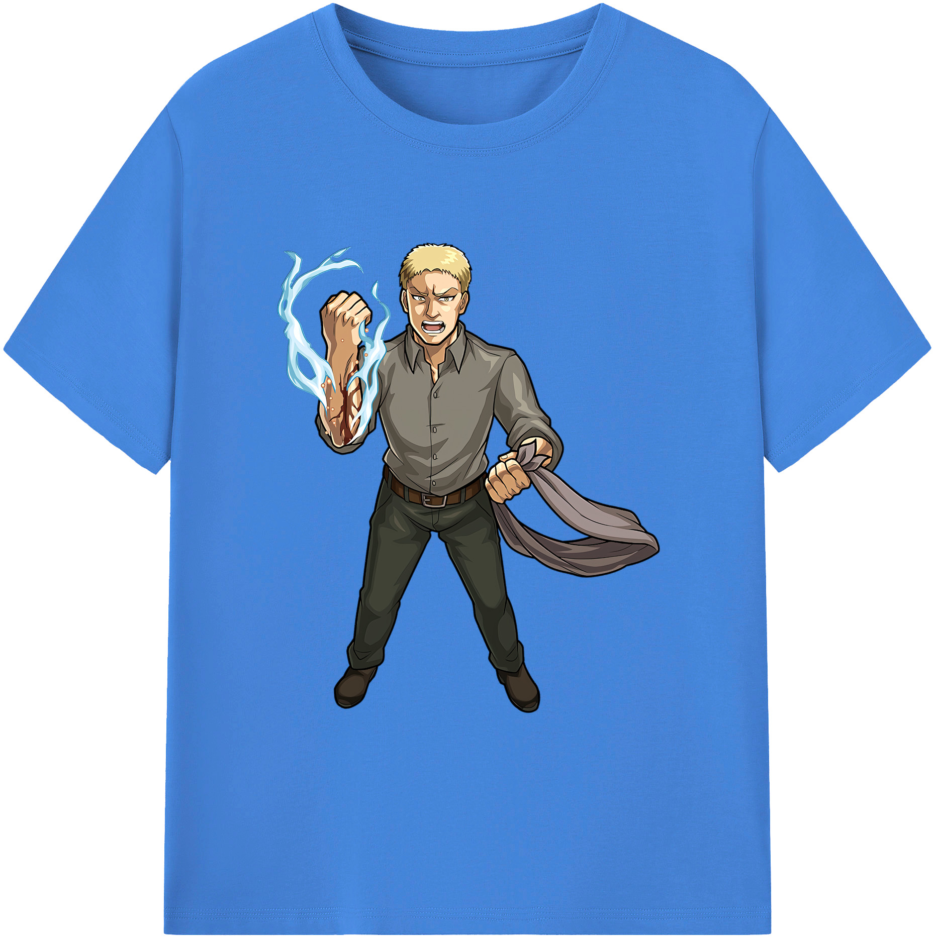 （画像用） 進撃の巨人 ライナー・ブラウン Attack on Titan Reiner Braun 綿100％ メンズ半袖Tシャツ｜肌触りやわらか＆通気性