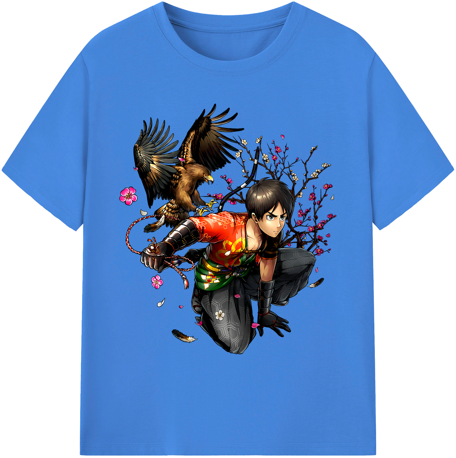 （画像用） 進撃の巨人 エレン･イェーガー Attack on Titan Eren Jäger 綿100％ メンズ半袖Tシャツ｜肌触りやわらか＆通気性