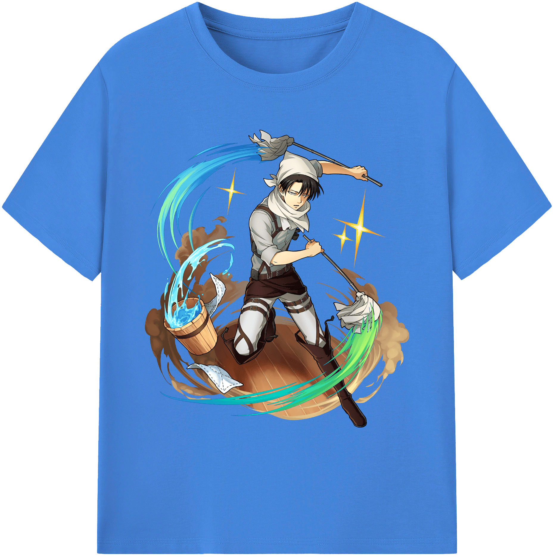 （画像用） 進撃の巨人 リヴァイ·アッカーマン Attack on Titan Levi Ackerman 綿100％ メンズ半袖Tシャツ｜肌触りやわらか＆通気性