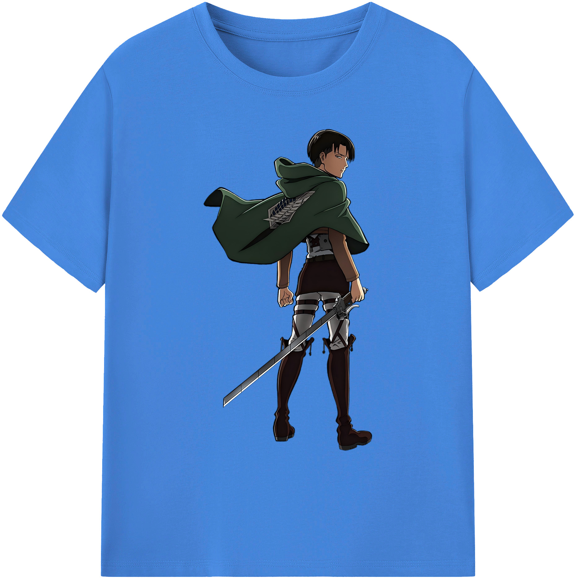 （画像用） 進撃の巨人 リヴァイ·アッカーマン Attack on Titan Levi Ackerman 綿100％ メンズ半袖Tシャツ｜肌触りやわらか＆通気性