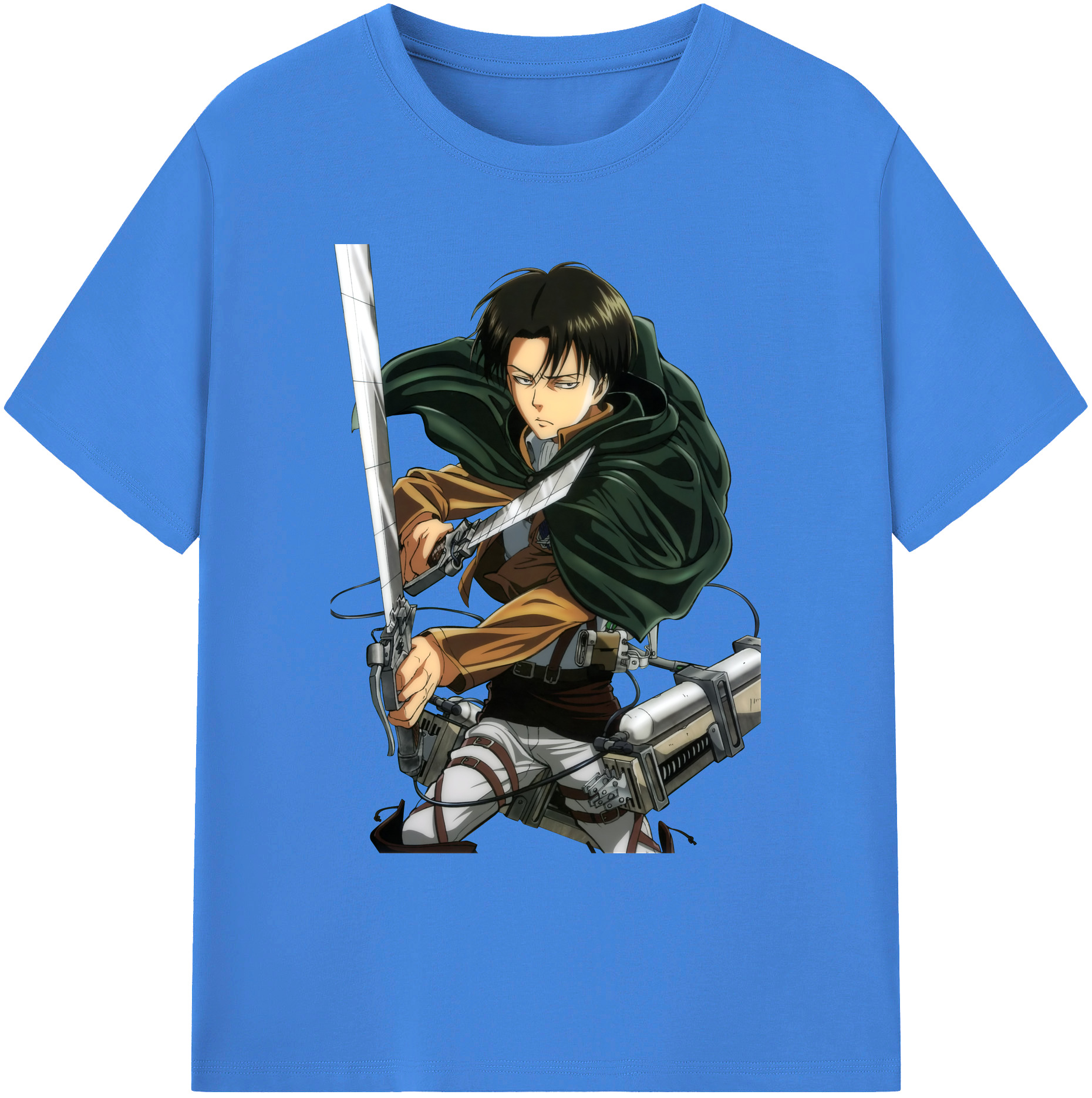 （画像用） 進撃の巨人 リヴァイ·アッカーマン Attack on Titan Levi Ackerman 綿100％ メンズ半袖Tシャツ｜肌触りやわらか＆通気性