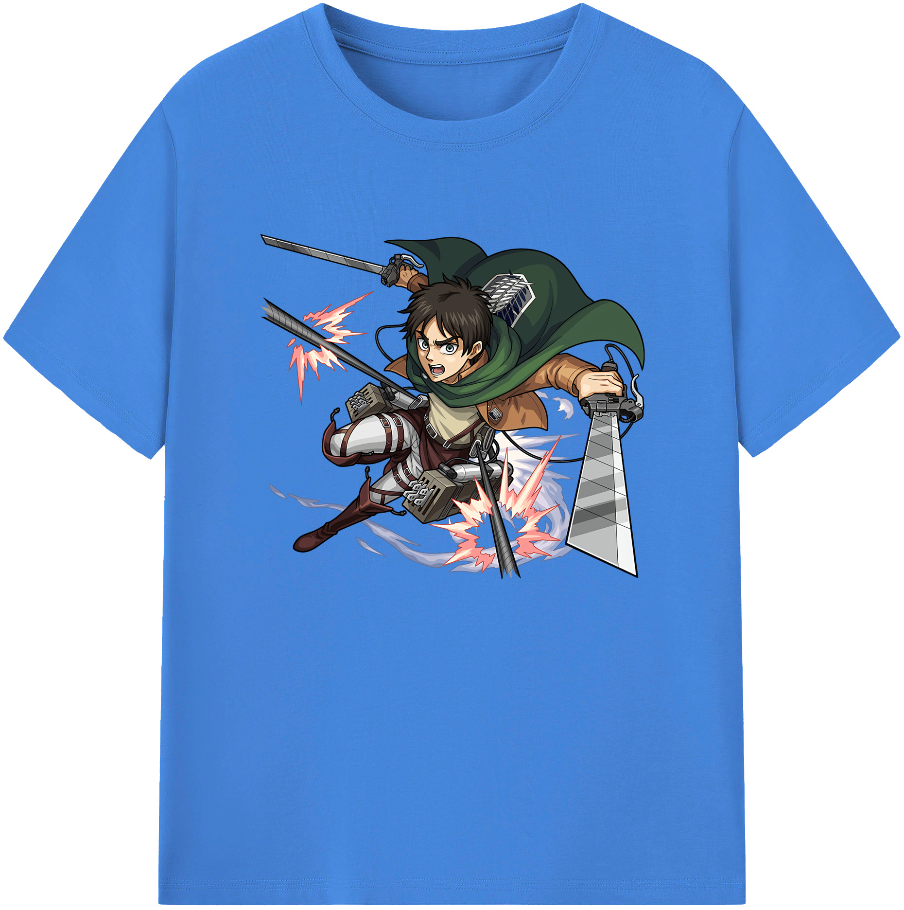 （画像用） 進撃の巨人 エレン･イェーガー Attack on Titan Eren Jäger 綿100％ メンズ半袖Tシャツ｜肌触りやわらか＆通気性