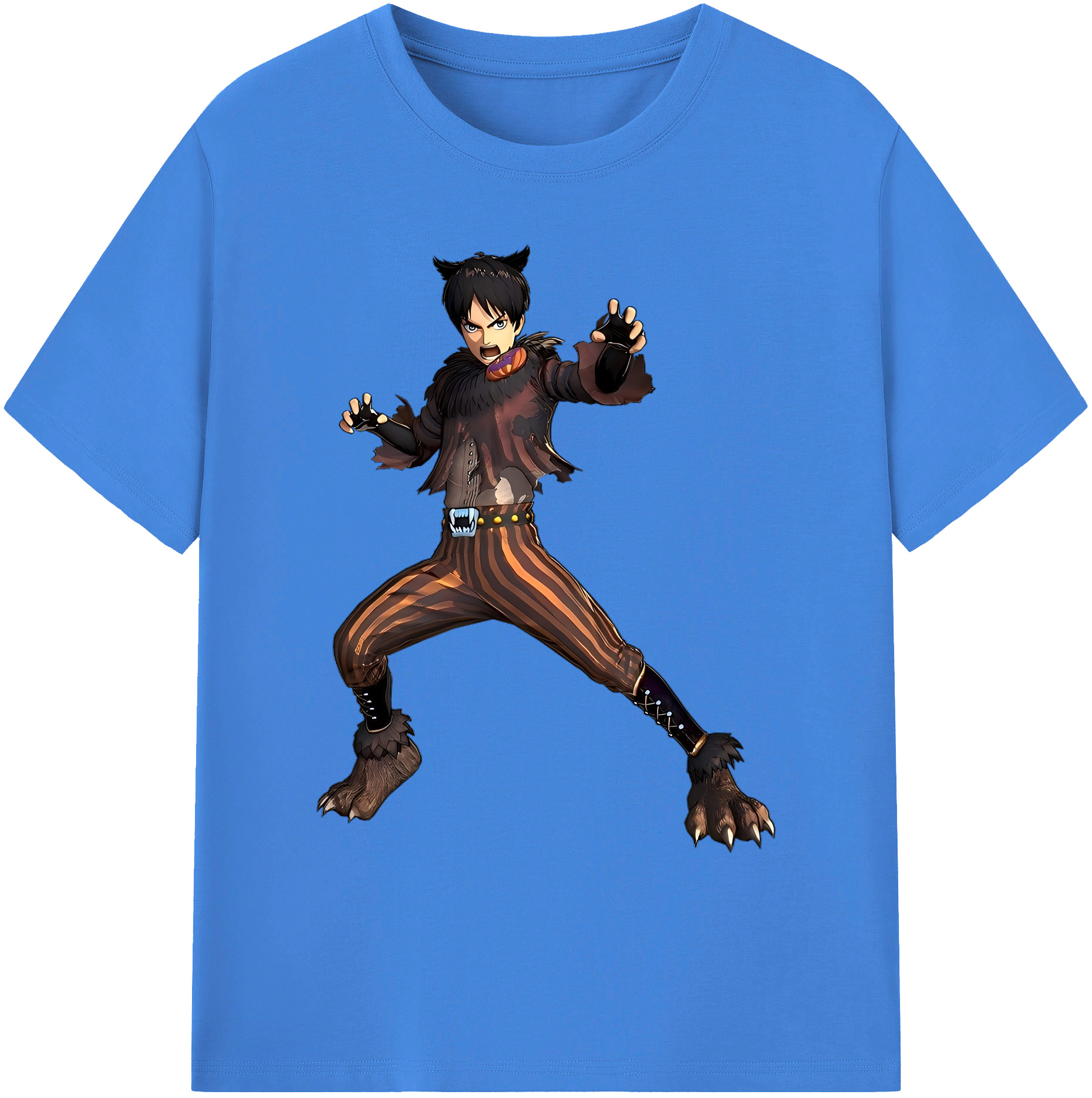 （画像用） 進撃の巨人 エレン･イェーガー Attack on Titan Eren Jäger 綿100％ メンズ半袖Tシャツ｜肌触りやわらか＆通気性