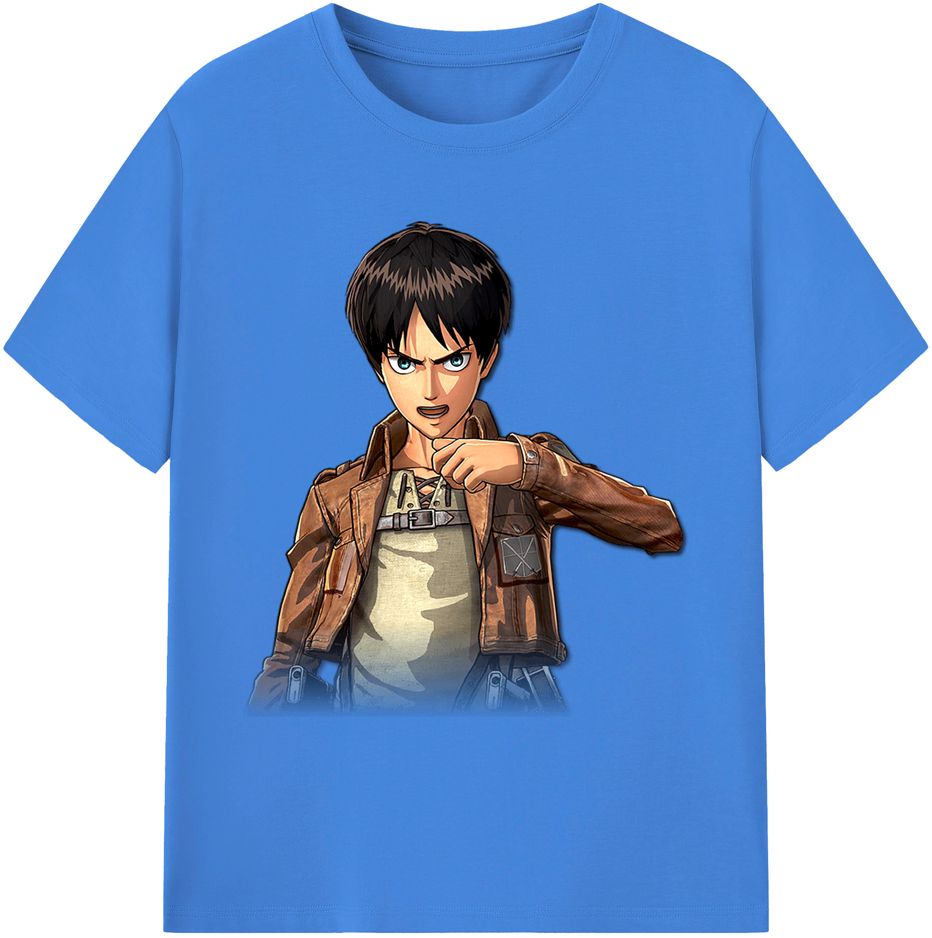 （画像用） 進撃の巨人 エレン･イェーガー Attack on Titan Eren Jäger 綿100％ メンズ半袖Tシャツ｜肌触りやわらか＆通気性