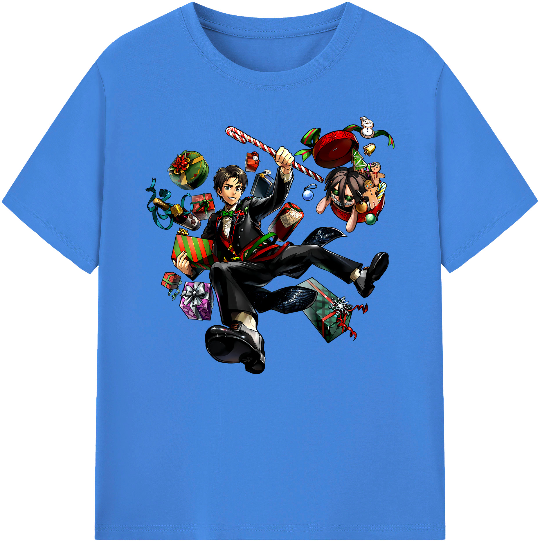 （画像用） 進撃の巨人 エレン･イェーガー Attack on Titan Eren Jäger 綿100％ メンズ半袖Tシャツ｜肌触りやわらか＆通気性