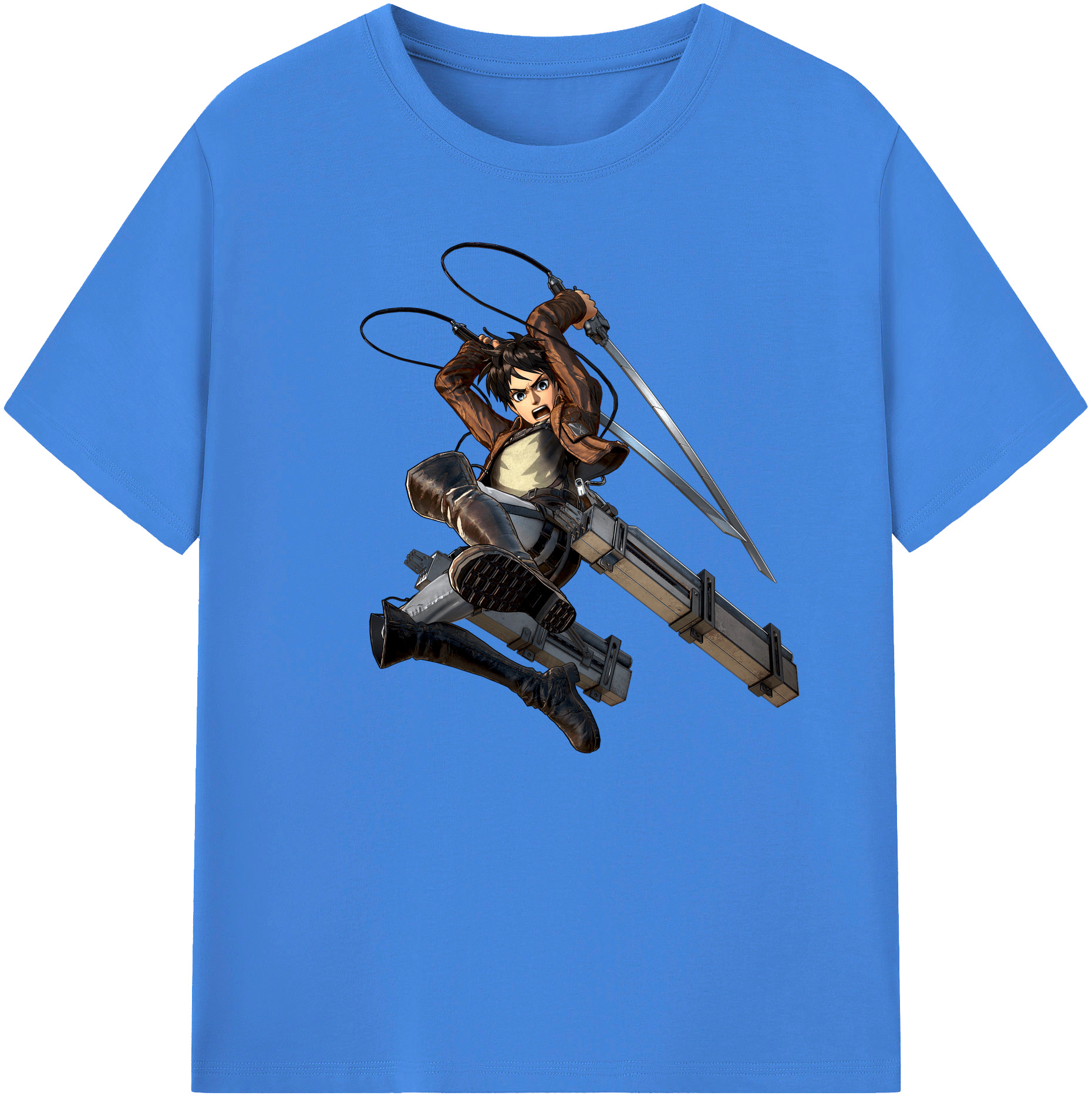 （画像用） 進撃の巨人 エレン･イェーガー Attack on Titan Eren Jäger 綿100％ メンズ半袖Tシャツ｜肌触りやわらか＆通気性