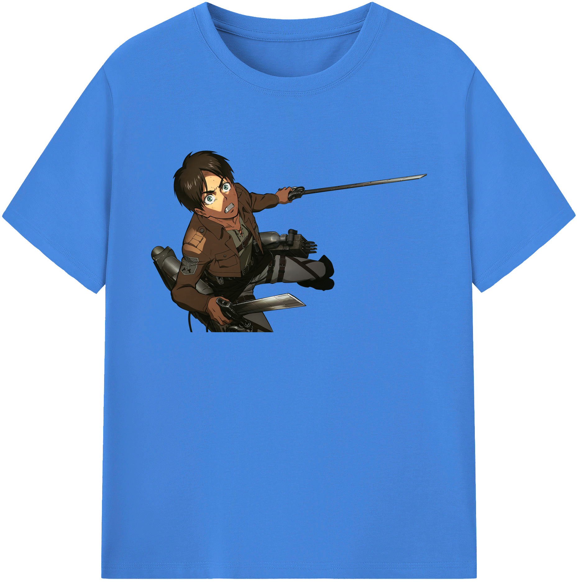 （画像用） 進撃の巨人 エレン･イェーガー Attack on Titan Eren Jäger 綿100％ メンズ半袖Tシャツ｜肌触りやわらか＆通気性