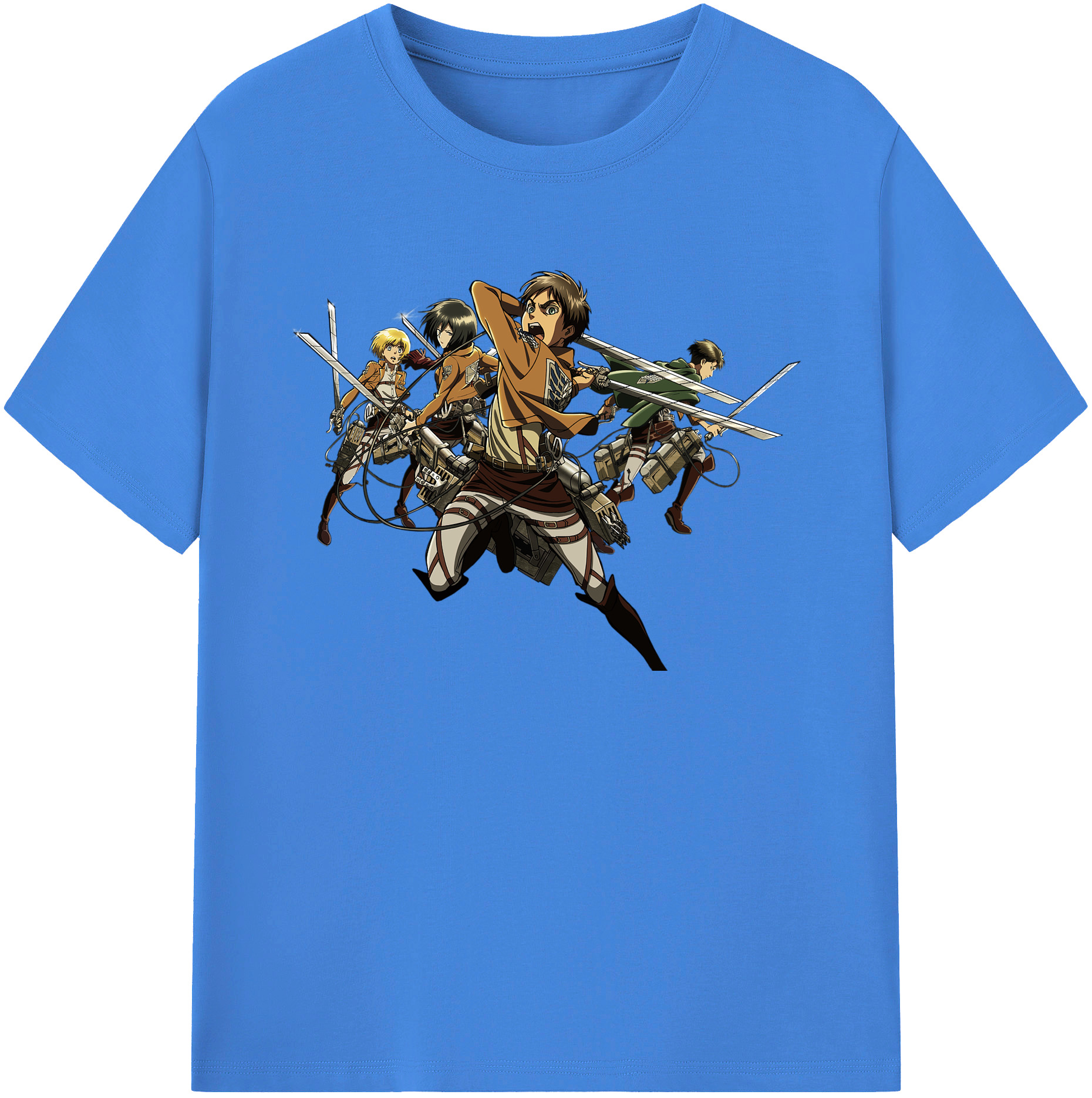 （画像用） 進撃の巨人 エレン･イェーガー Attack on Titan Eren Jäger 綿100％ メンズ半袖Tシャツ｜肌触りやわらか＆通気性