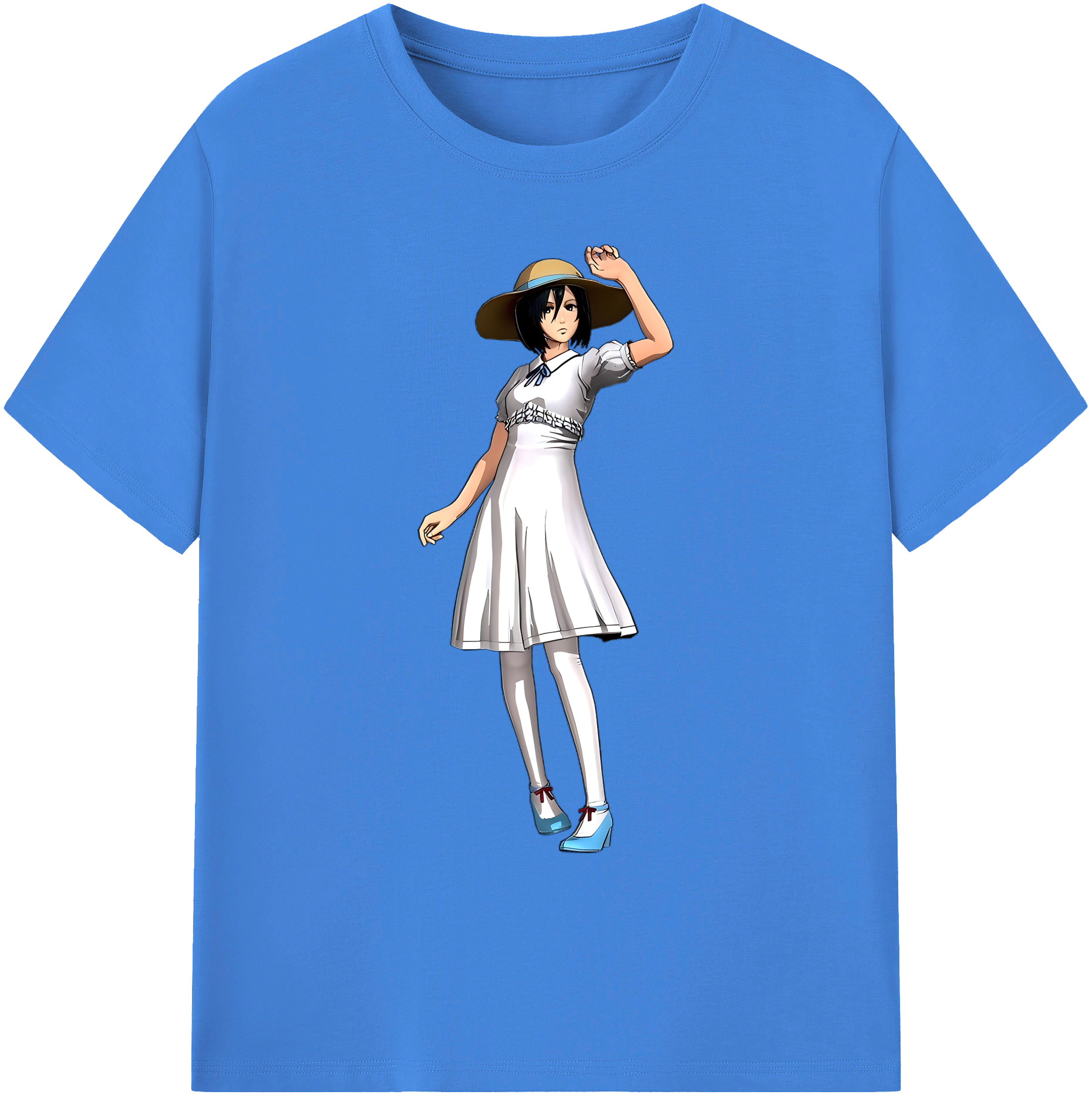 （画像用） 進撃の巨人 ミカサ·アッカーマン Attack on Titan Mikasa Ackerman 綿100％ メンズ半袖Tシャツ｜肌触りやわらか＆通気性
