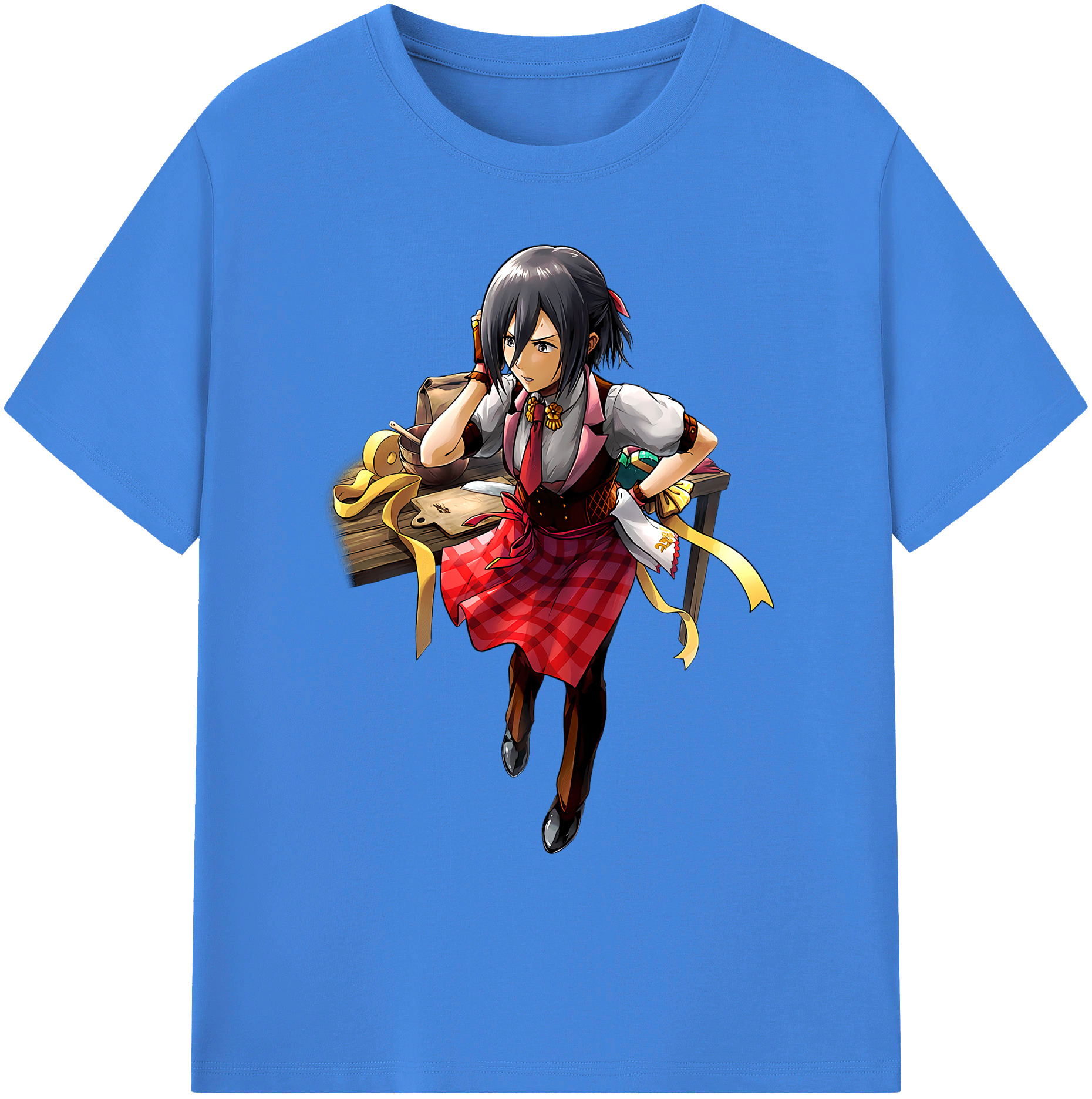 （画像用） 進撃の巨人 ミカサ·アッカーマン Attack on Titan Mikasa Ackerman 綿100％ メンズ半袖Tシャツ｜肌触りやわらか＆通気性