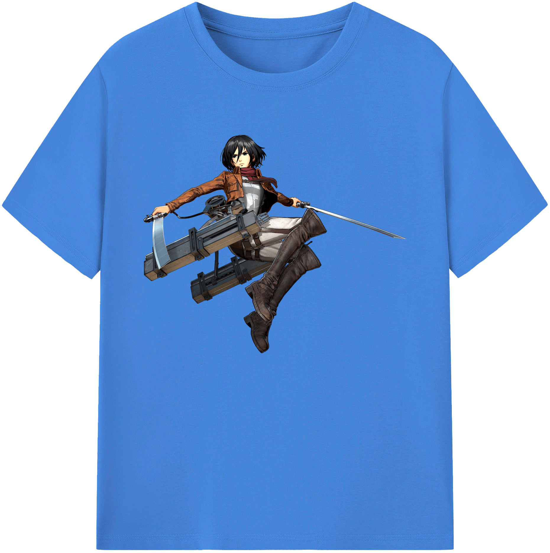 （画像用） 進撃の巨人 ミカサ·アッカーマン Attack on Titan Mikasa Ackerman 綿100％ メンズ半袖Tシャツ｜肌触りやわらか＆通気性