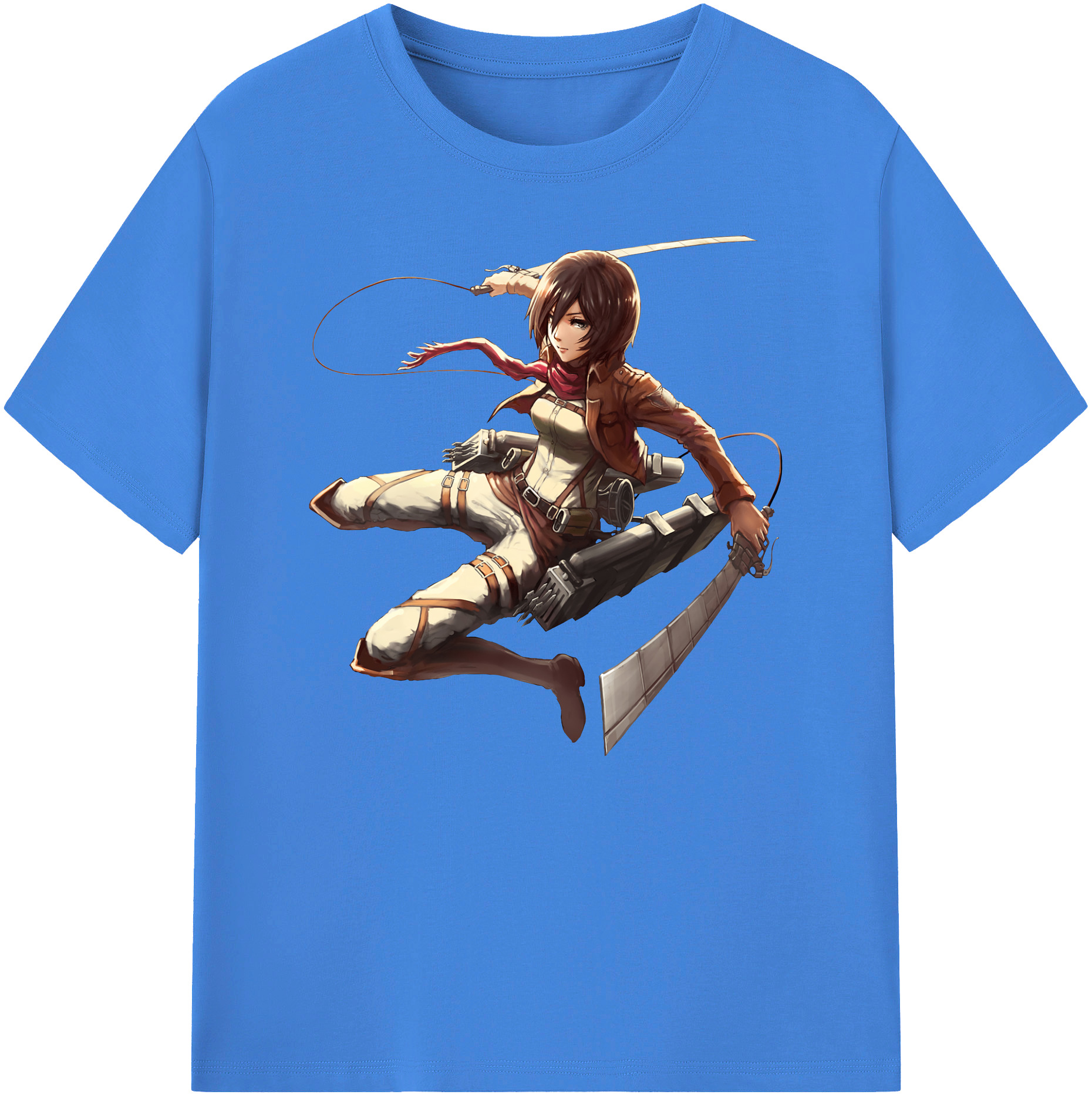 （画像用） 進撃の巨人 ミカサ·アッカーマン Attack on Titan Mikasa Ackerman 綿100％ メンズ半袖Tシャツ｜肌触りやわらか＆通気性