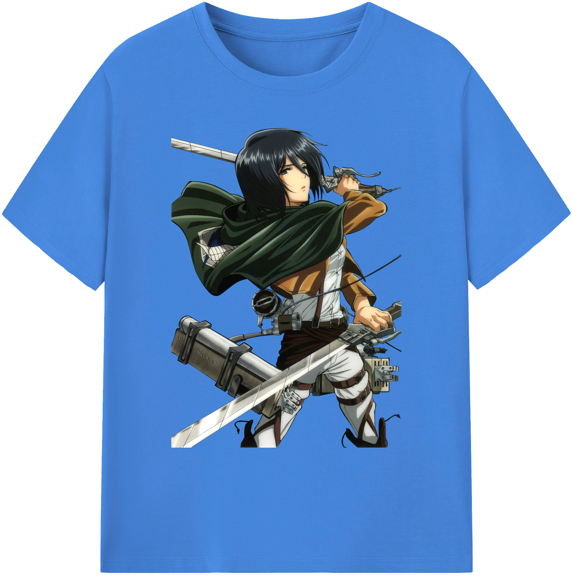 （画像用） 進撃の巨人 ミカサ·アッカーマン Attack on Titan Mikasa Ackerman 綿100％ メンズ半袖Tシャツ｜肌触りやわらか＆通気性