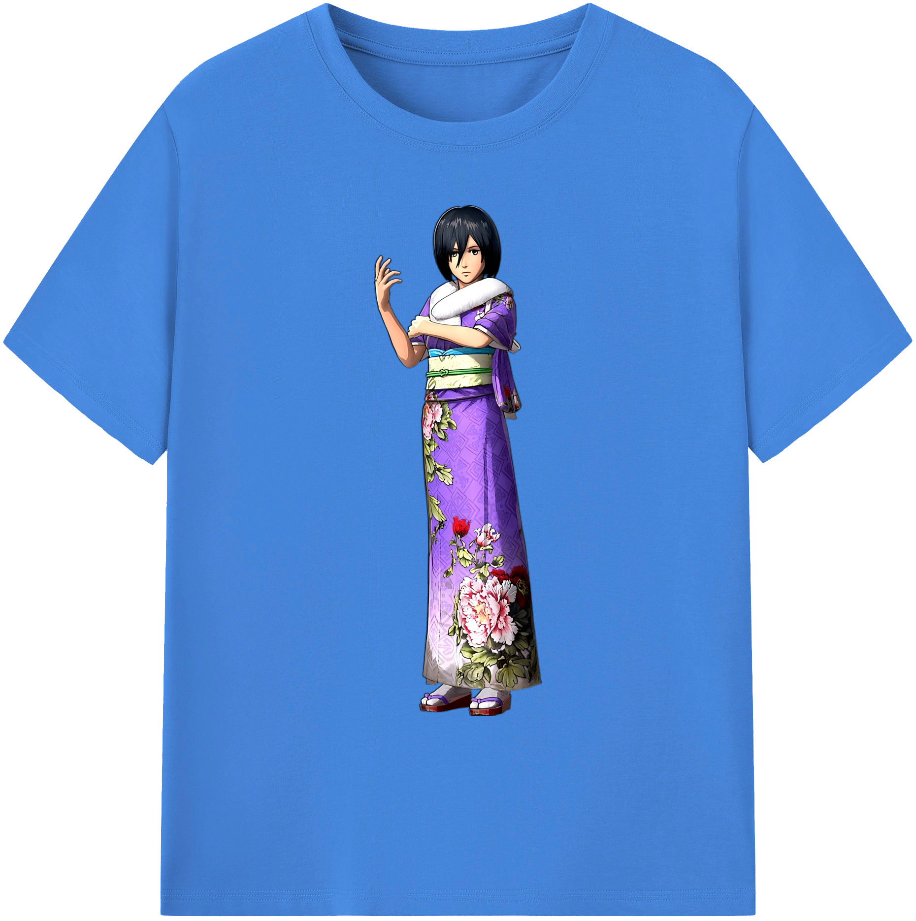（画像用） 進撃の巨人 ミカサ·アッカーマン Attack on Titan Mikasa Ackerman 綿100％ メンズ半袖Tシャツ｜肌触りやわらか＆通気性
