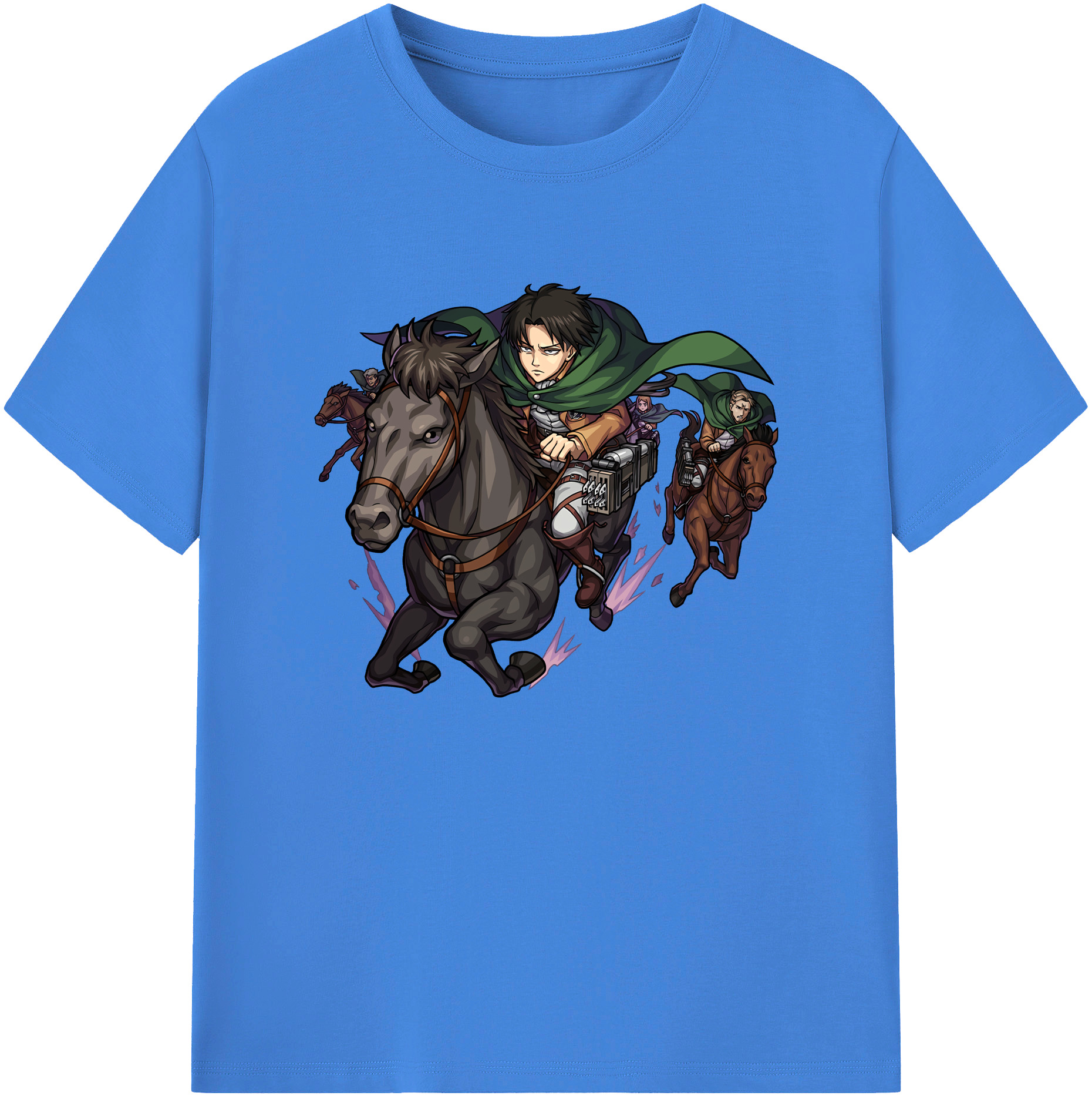 （画像用） 進撃の巨人 リヴァイ·アッカーマン Attack on Titan Levi Ackerman 綿100％ メンズ半袖Tシャツ｜肌触りやわらか＆通気性