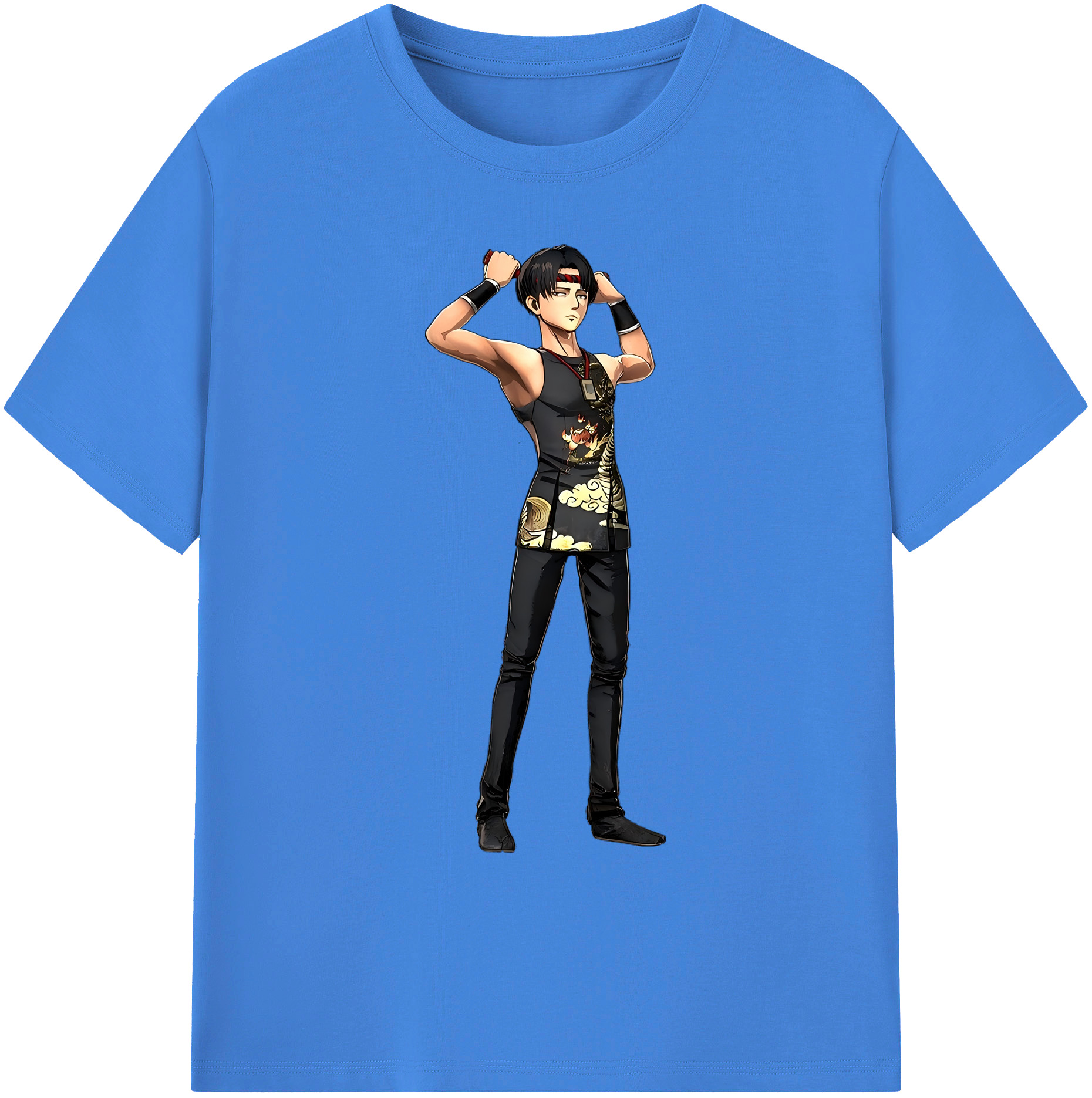 （画像用） 進撃の巨人 リヴァイ·アッカーマン Attack on Titan Levi Ackerman 綿100％ メンズ半袖Tシャツ｜肌触りやわらか＆通気性