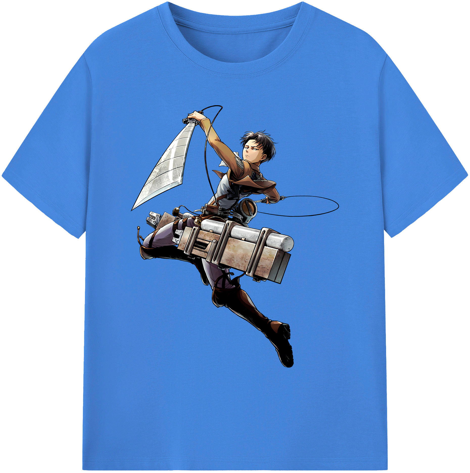 （画像用） 進撃の巨人 リヴァイ·アッカーマン Attack on Titan Levi Ackerman 綿100％ メンズ半袖Tシャツ｜肌触りやわらか＆通気性