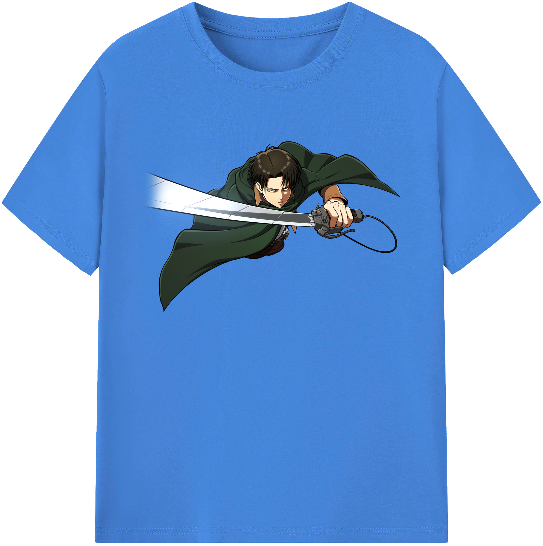 （画像用） 進撃の巨人 リヴァイ·アッカーマン Attack on Titan Levi Ackerman 綿100％ メンズ半袖Tシャツ｜肌触りやわらか＆通気性
