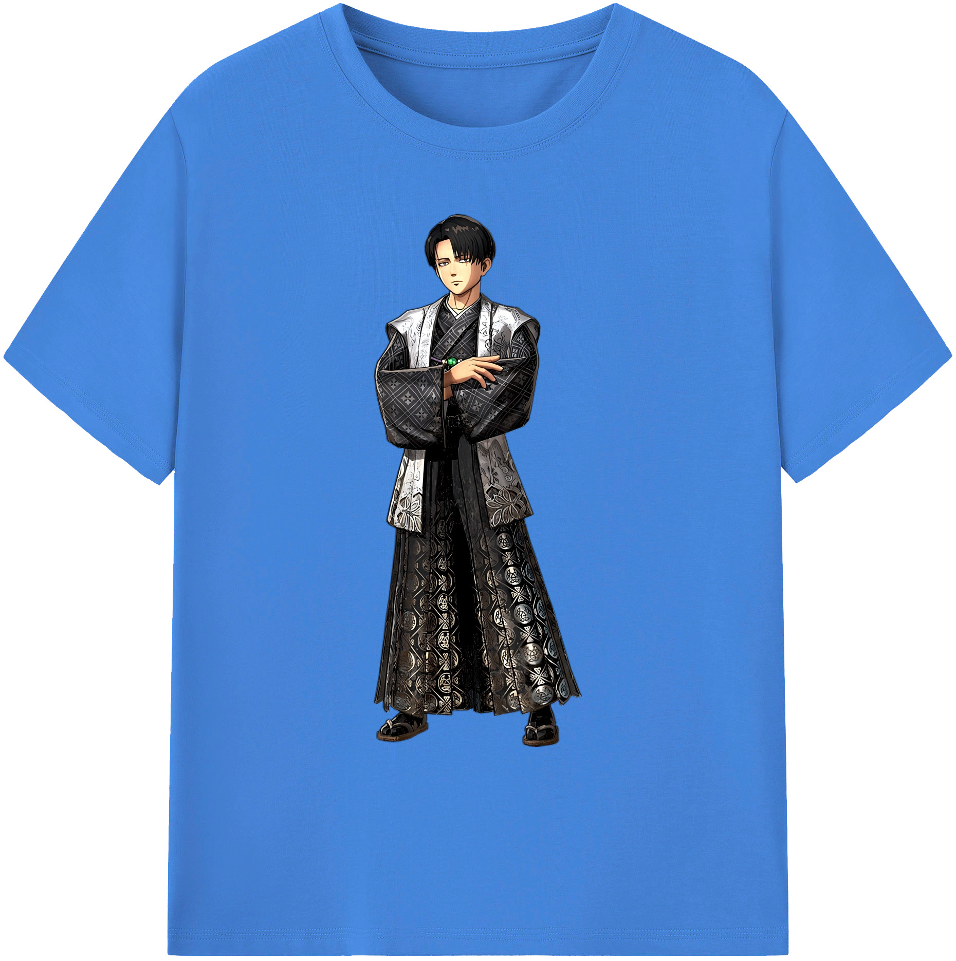（画像用） 進撃の巨人 リヴァイ·アッカーマン Attack on Titan Levi Ackerman 綿100％ メンズ半袖Tシャツ｜肌触りやわらか＆通気性