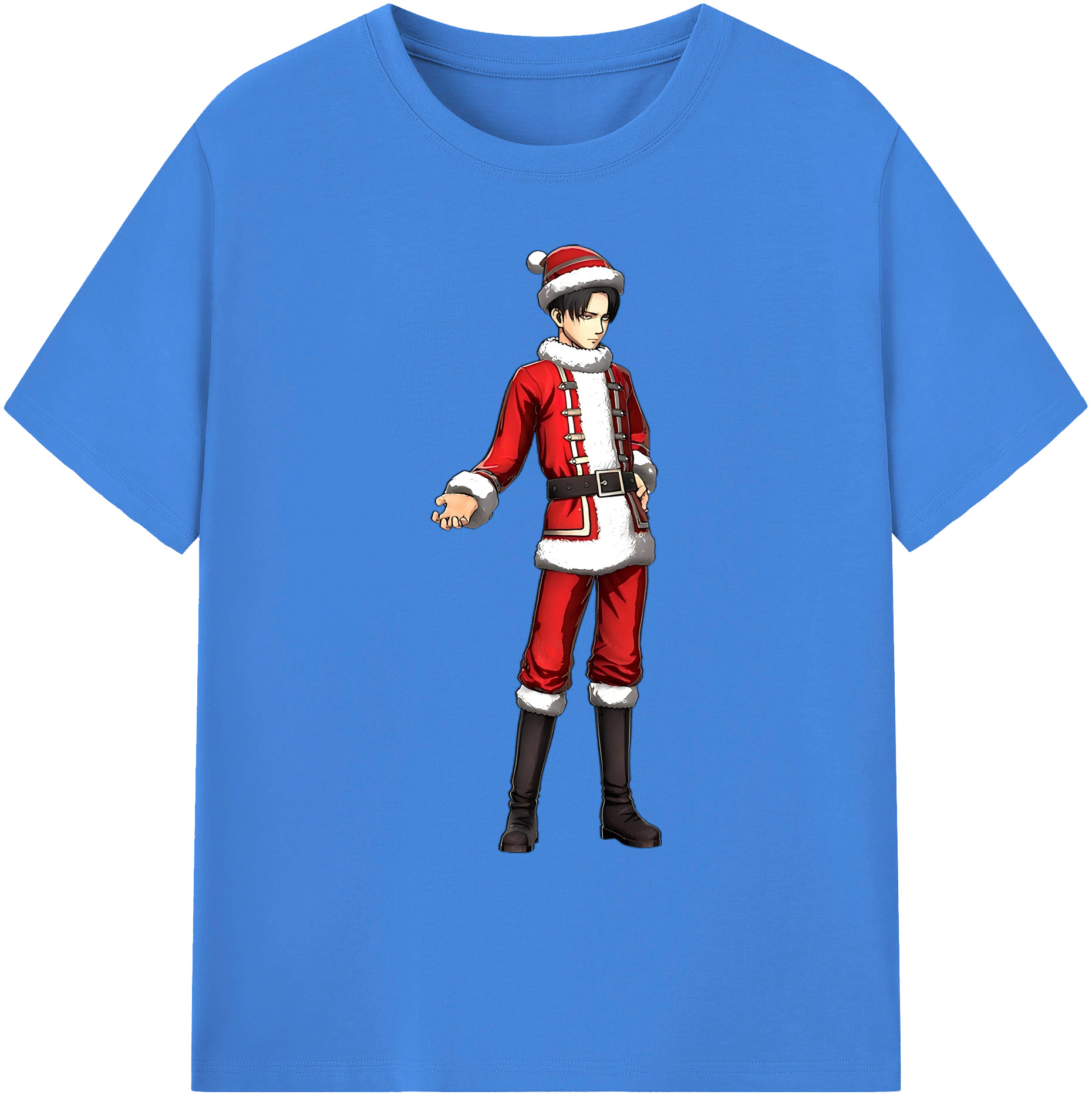 （画像用） 進撃の巨人 リヴァイ·アッカーマン Attack on Titan Levi Ackerman 綿100％ メンズ半袖Tシャツ｜肌触りやわらか＆通気性