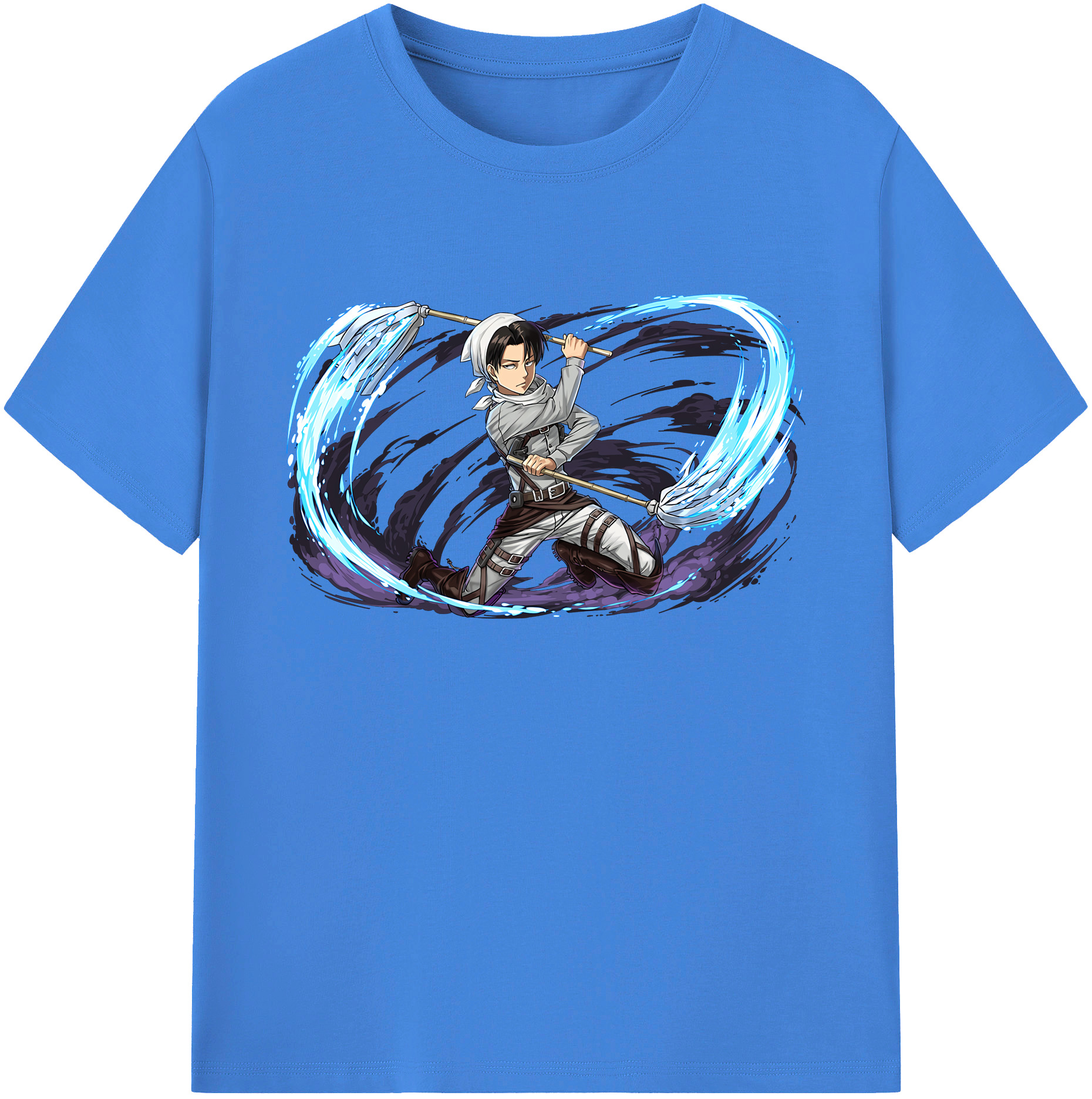 （画像用） 進撃の巨人 リヴァイ·アッカーマン Attack on Titan Levi Ackerman 綿100％ メンズ半袖Tシャツ｜肌触りやわらか＆通気性