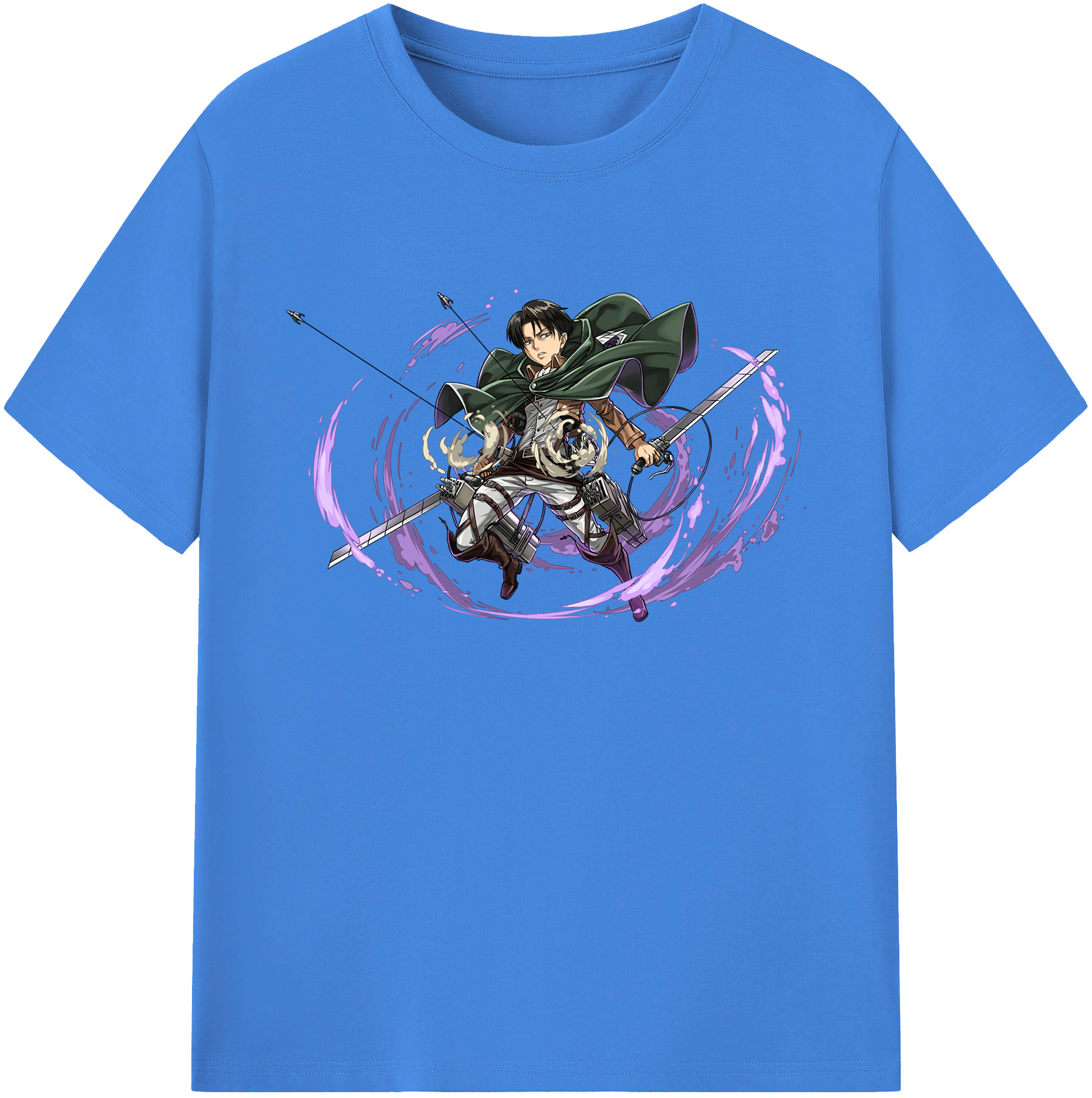 （画像用） 進撃の巨人 リヴァイ·アッカーマン Attack on Titan Levi Ackerman 綿100％ メンズ半袖Tシャツ｜肌触りやわらか＆通気性