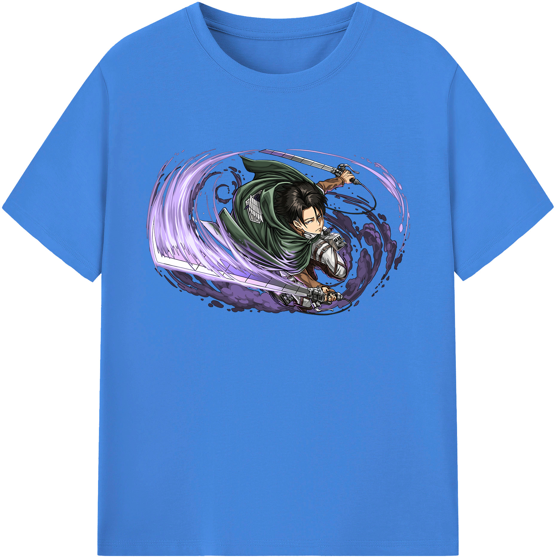 （画像用） 進撃の巨人 リヴァイ·アッカーマン Attack on Titan Levi Ackerman 綿100％ メンズ半袖Tシャツ｜肌触りやわらか＆通気性