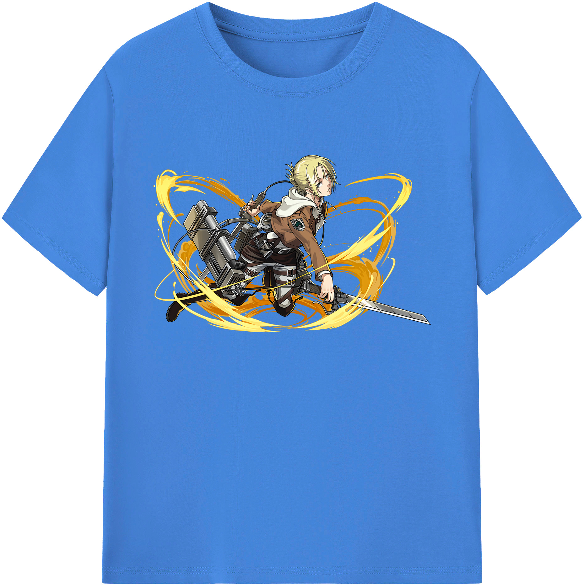（画像用） 進撃の巨人 アニ・レオンハート Attack on Titan Annie Leonhart 綿100％ メンズ半袖Tシャツ｜肌触りやわらか＆通気性