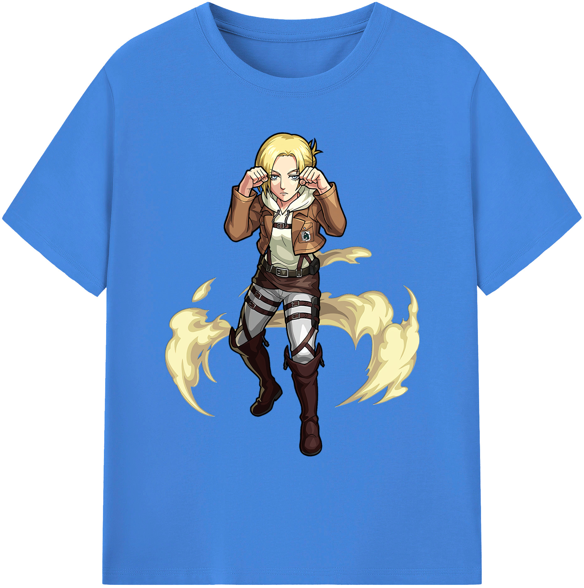 （画像用） 進撃の巨人 アニ・レオンハート Attack on Titan Annie Leonhart 綿100％ メンズ半袖Tシャツ｜肌触りやわらか＆通気性
