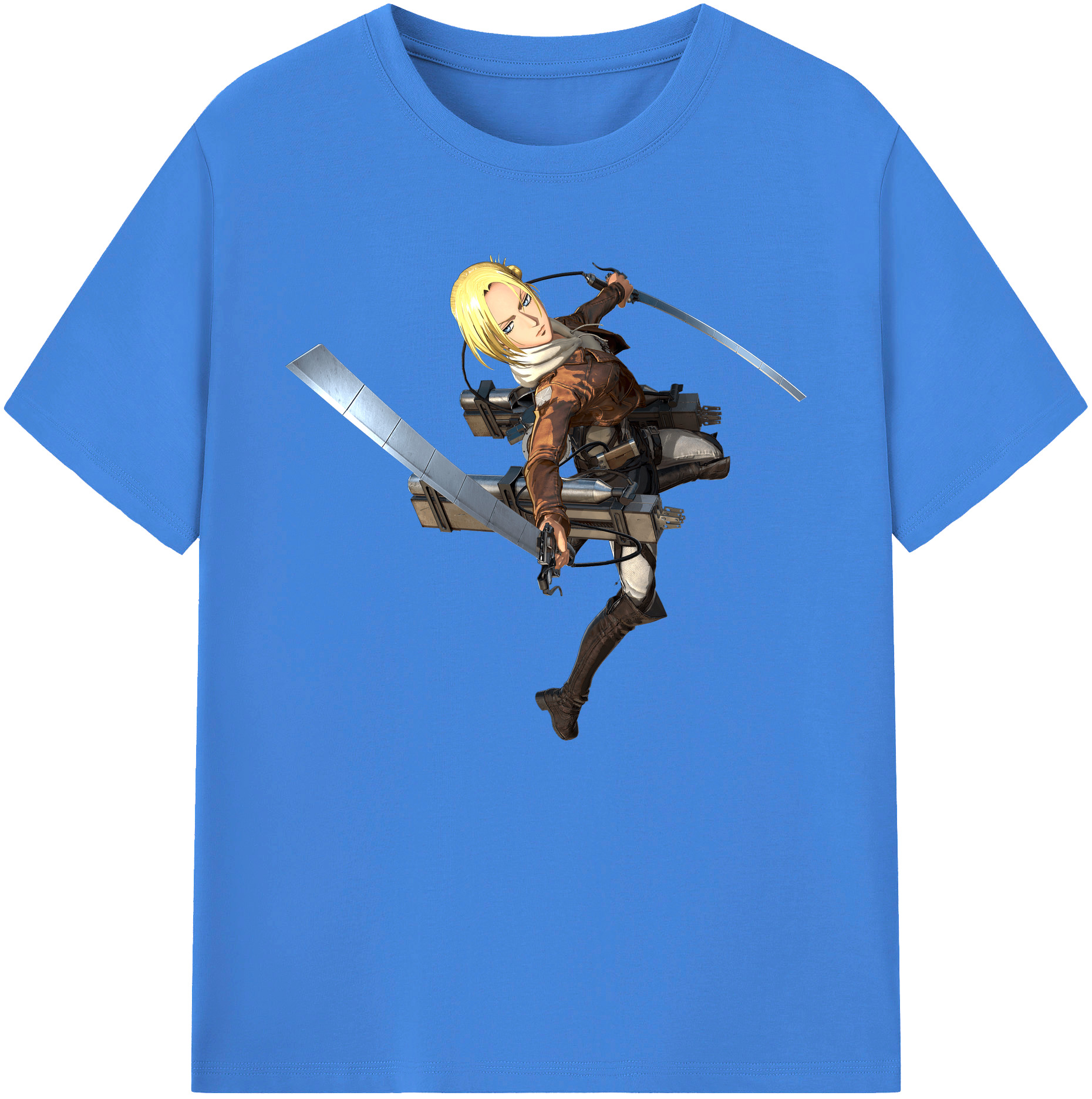（画像用） 進撃の巨人 アニ・レオンハート Attack on Titan Annie Leonhart 綿100％ メンズ半袖Tシャツ｜肌触りやわらか＆通気性