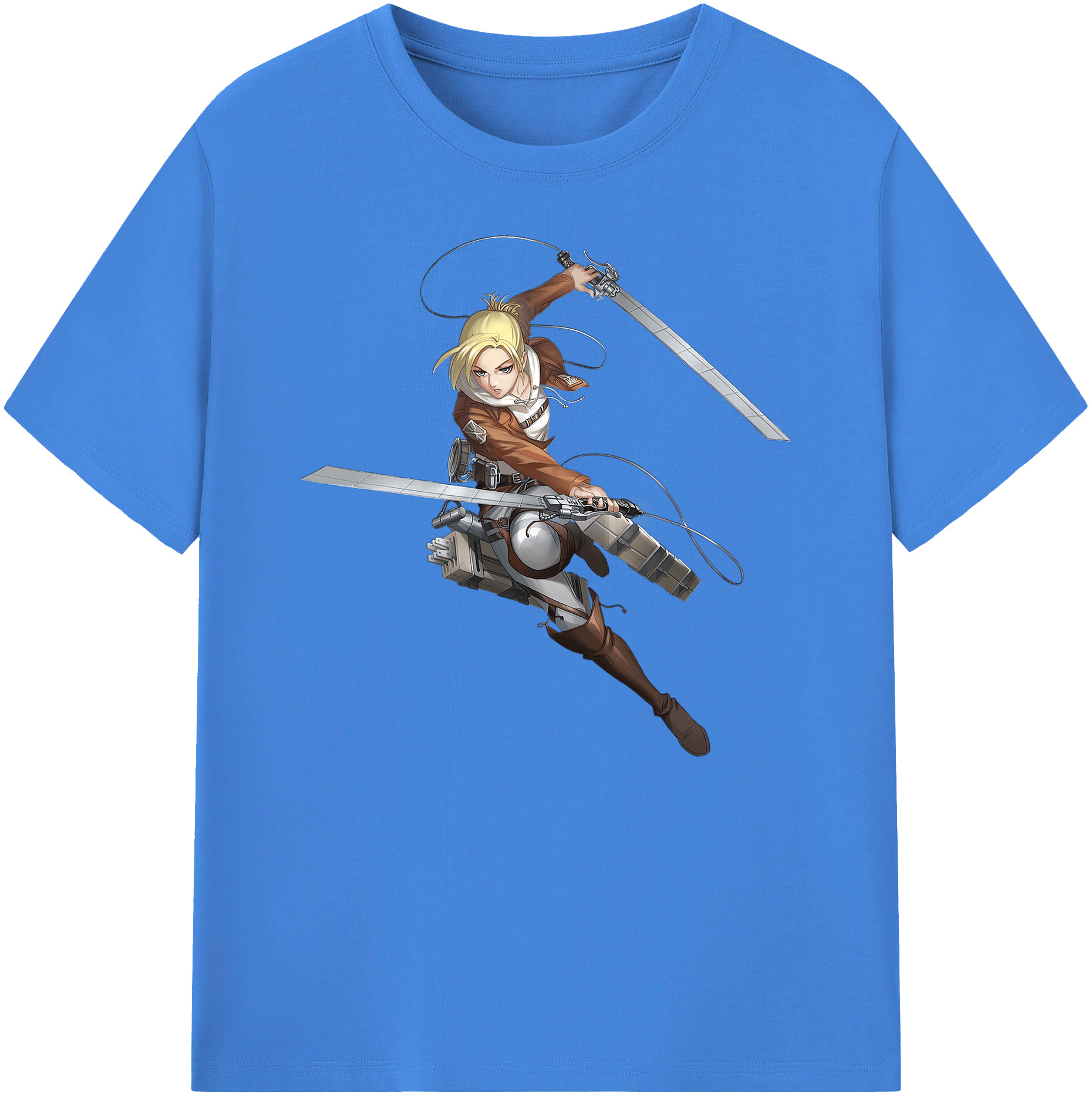 （画像用） 進撃の巨人 アニ・レオンハート Attack on Titan Annie Leonhart 綿100％ メンズ半袖Tシャツ｜肌触りやわらか＆通気性