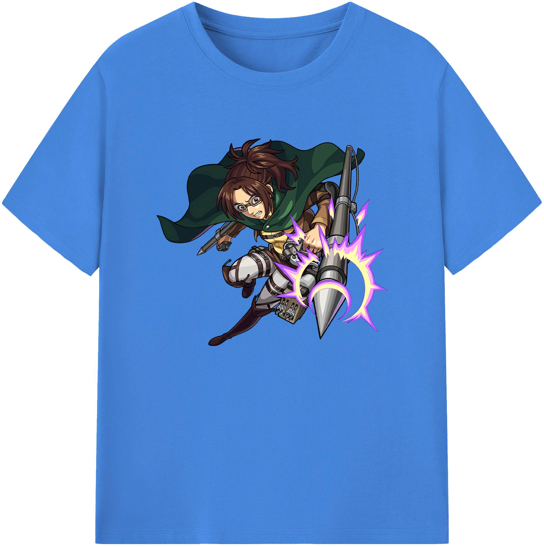 （画像用） 進撃の巨人 ハンジ·ゾエ Attack on Titan Hanji Zoe 綿100％ メンズ半袖Tシャツ｜肌触りやわらか＆通気性