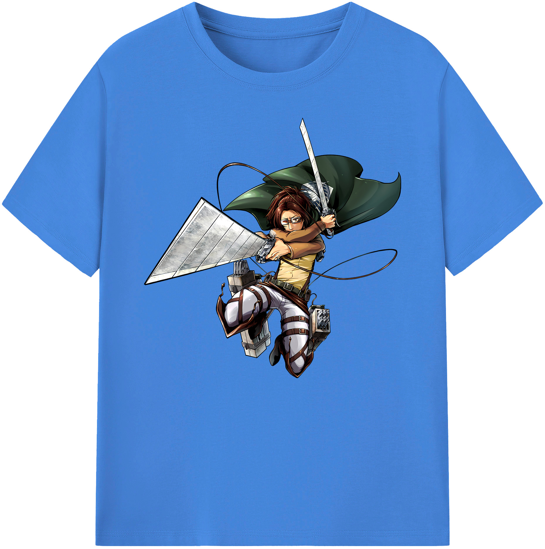 （画像用） 進撃の巨人 ハンジ·ゾエ Attack on Titan Hanji Zoe 綿100％ メンズ半袖Tシャツ｜肌触りやわらか＆通気性