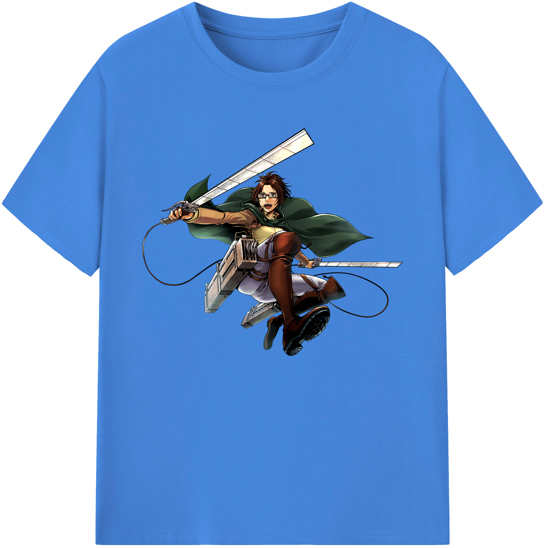 （画像用） 進撃の巨人 ハンジ·ゾエ Attack on Titan Hanji Zoe 綿100％ メンズ半袖Tシャツ｜肌触りやわらか＆通気性