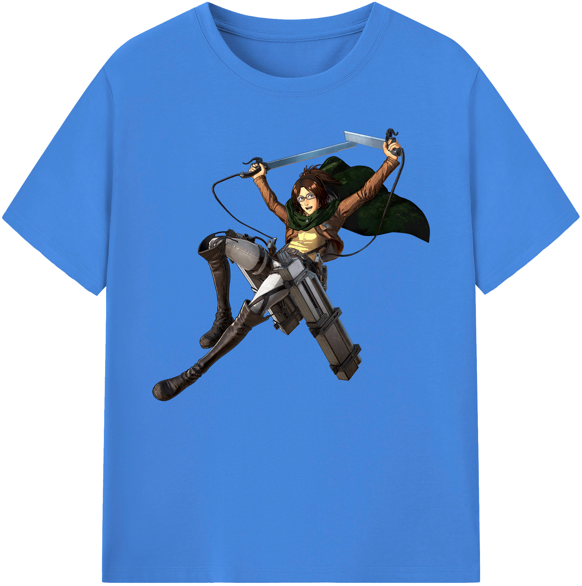 （画像用） 進撃の巨人 ハンジ·ゾエ Attack on Titan Hanji Zoe 綿100％ メンズ半袖Tシャツ｜肌触りやわらか＆通気性