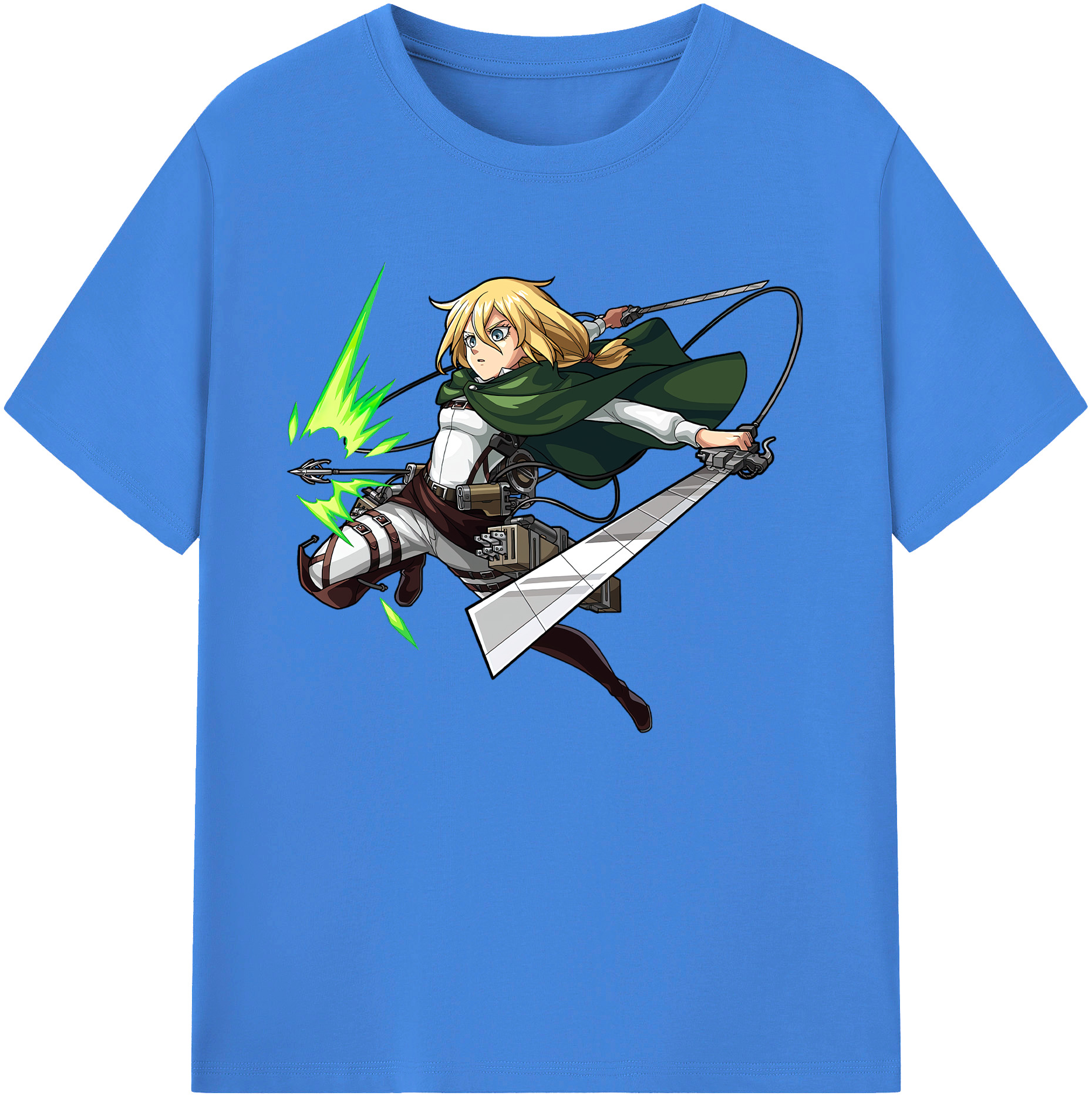 （画像用） 進撃の巨人 クリスタ·レンズ Attack on Titan Christa Lenz 綿100％ メンズ半袖Tシャツ｜肌触りやわらか＆通気性