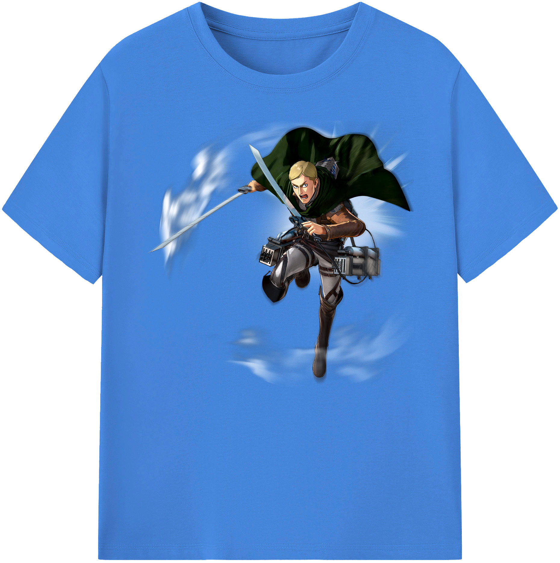 （画像用） 進撃の巨人 エルヴィン・スミス Attack on Titan Erwin Smith 綿100％ メンズ半袖Tシャツ｜肌触りやわらか＆通気性