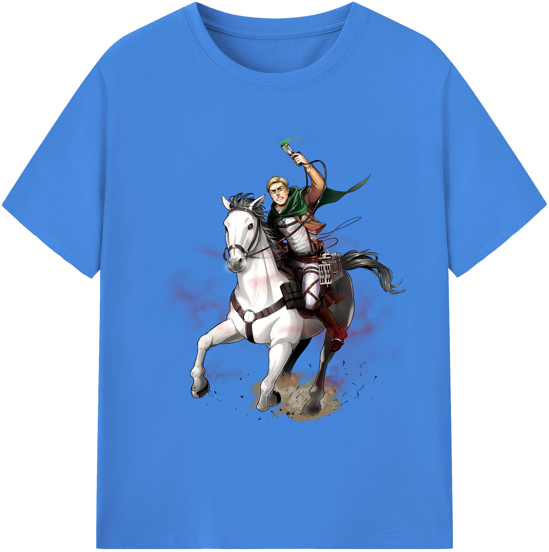（画像用） 進撃の巨人 エルヴィン・スミス Attack on Titan Erwin Smith 綿100％ メンズ半袖Tシャツ｜肌触りやわらか＆通気性