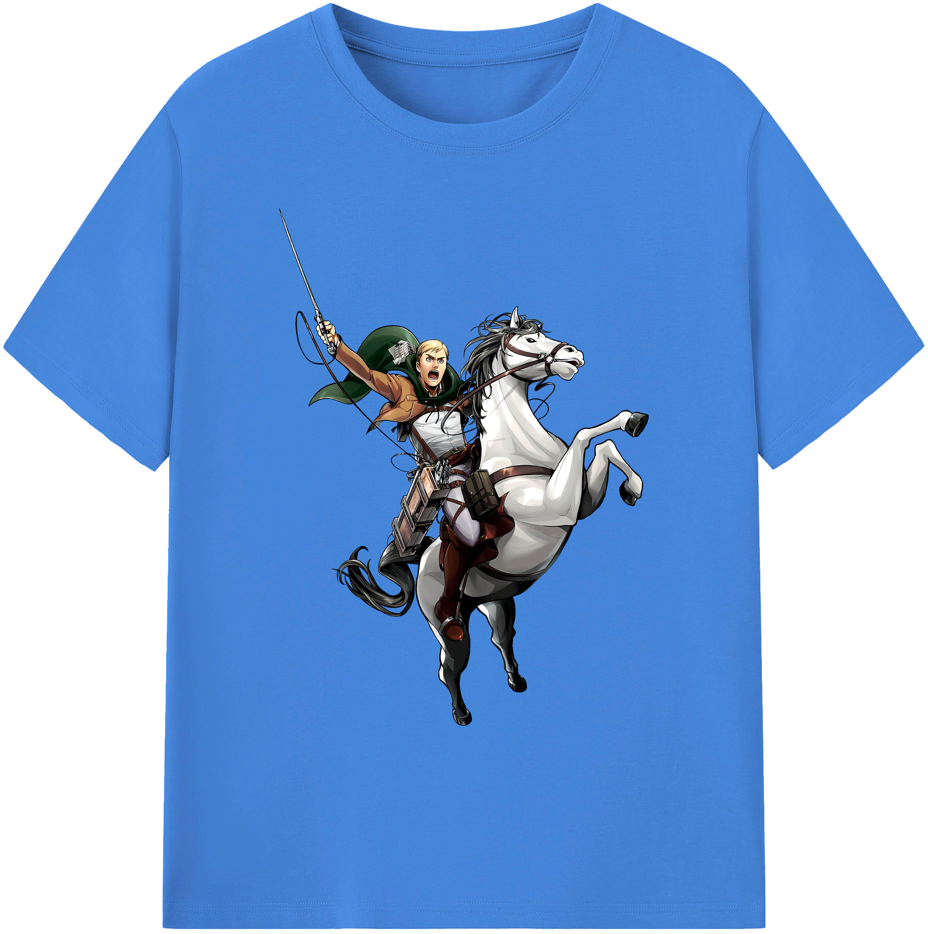 （画像用） 進撃の巨人 エルヴィン・スミス Attack on Titan Erwin Smith 綿100％ メンズ半袖Tシャツ｜肌触りやわらか＆通気性