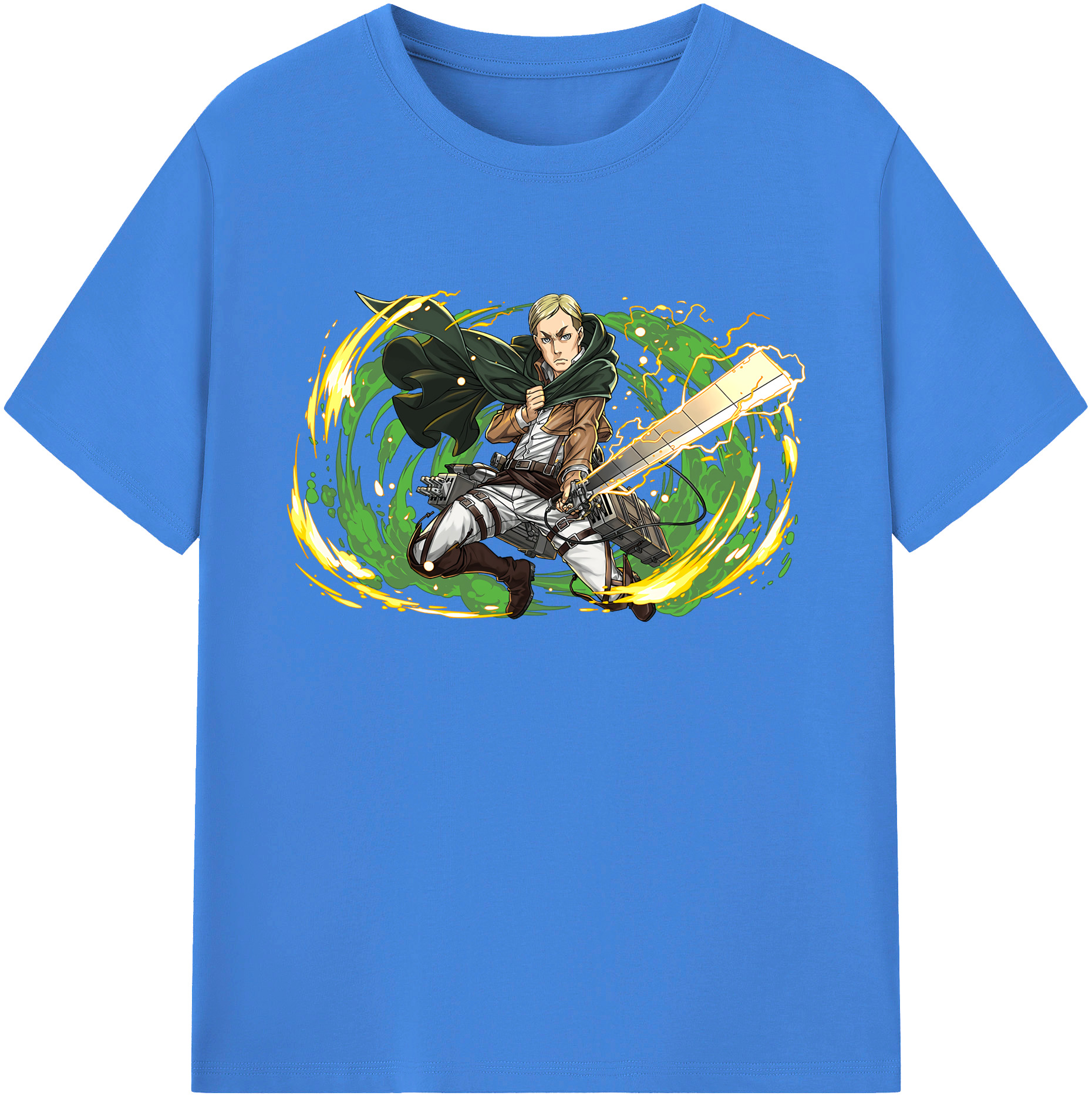 （画像用） 進撃の巨人 エルヴィン・スミス Attack on Titan Erwin Smith 綿100％ メンズ半袖Tシャツ｜肌触りやわらか＆通気性