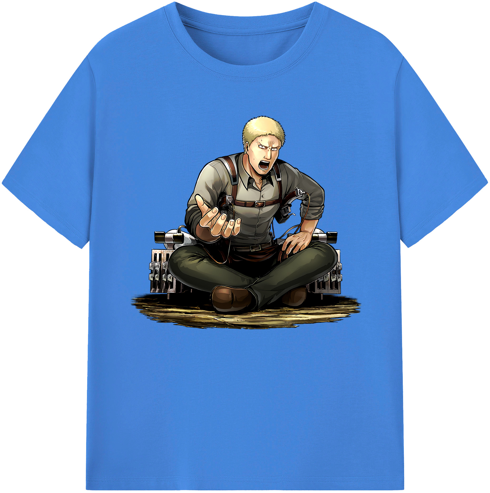 （画像用） 進撃の巨人 ライナー・ブラウン Attack on Titan Reiner Braun 綿100％ メンズ半袖Tシャツ｜肌触りやわらか＆通気性